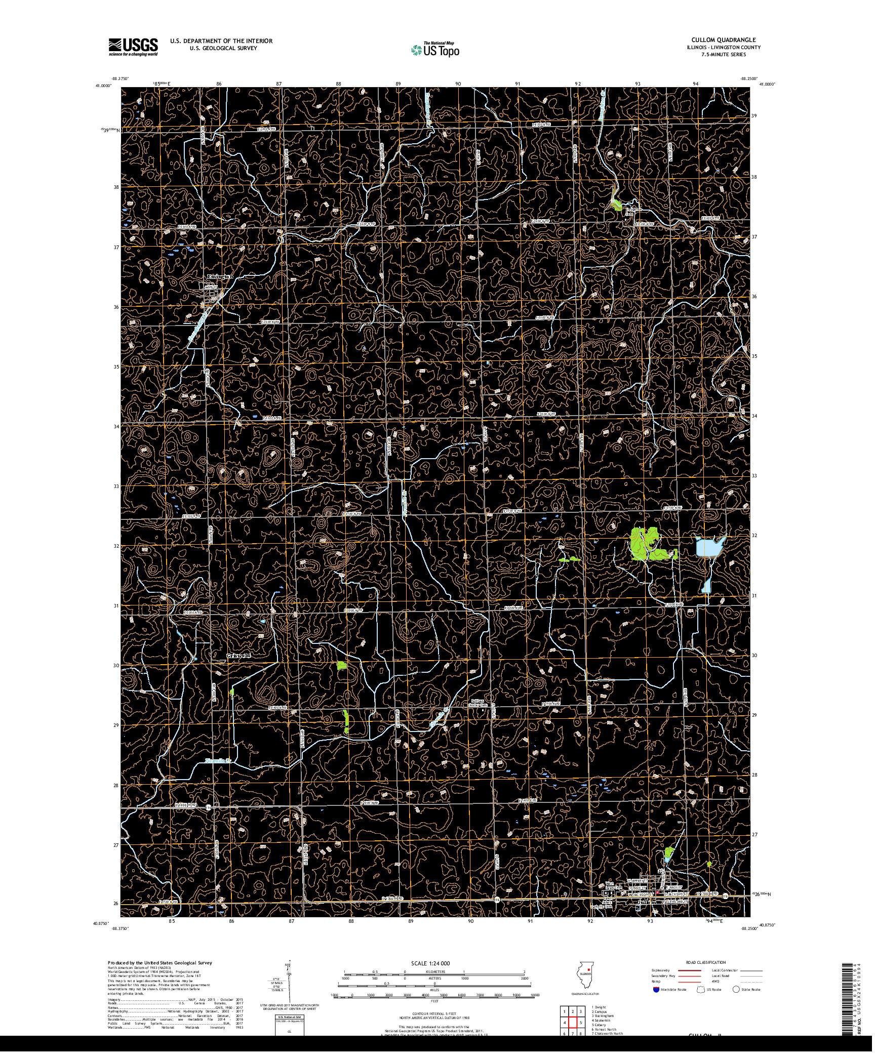 USGS US TOPO 7.5-MINUTE MAP FOR CULLOM, IL 2018