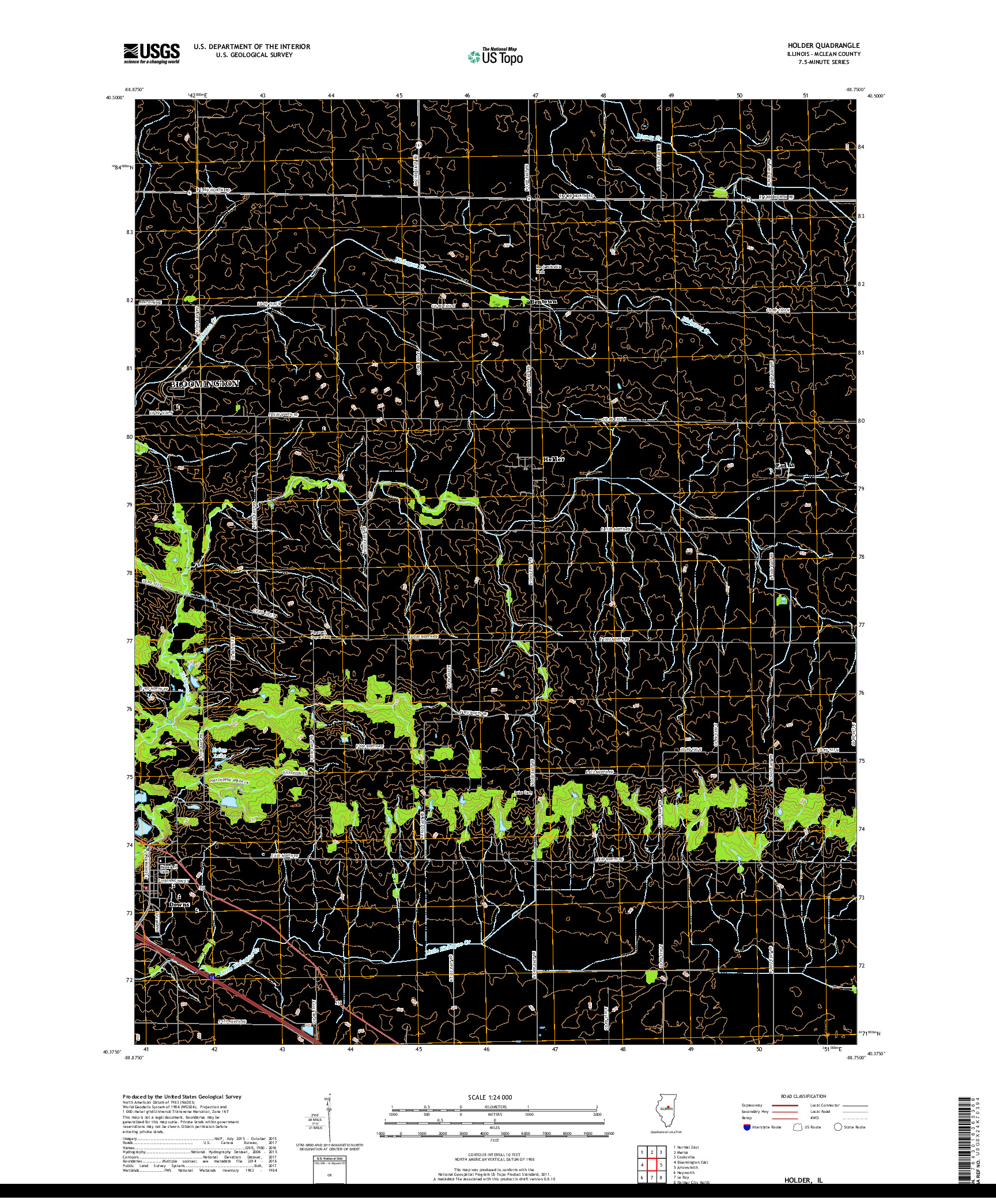 USGS US TOPO 7.5-MINUTE MAP FOR HOLDER, IL 2018