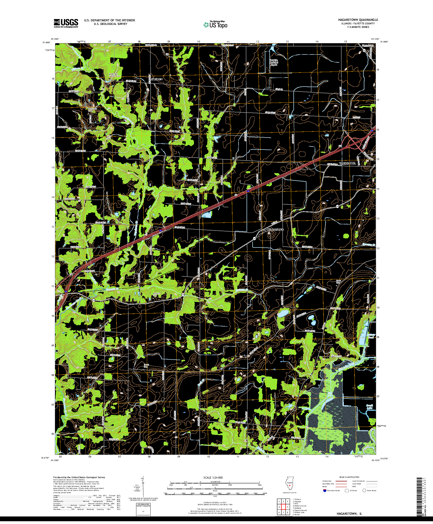 USGS US TOPO 7.5-MINUTE MAP FOR HAGARSTOWN, IL 2018