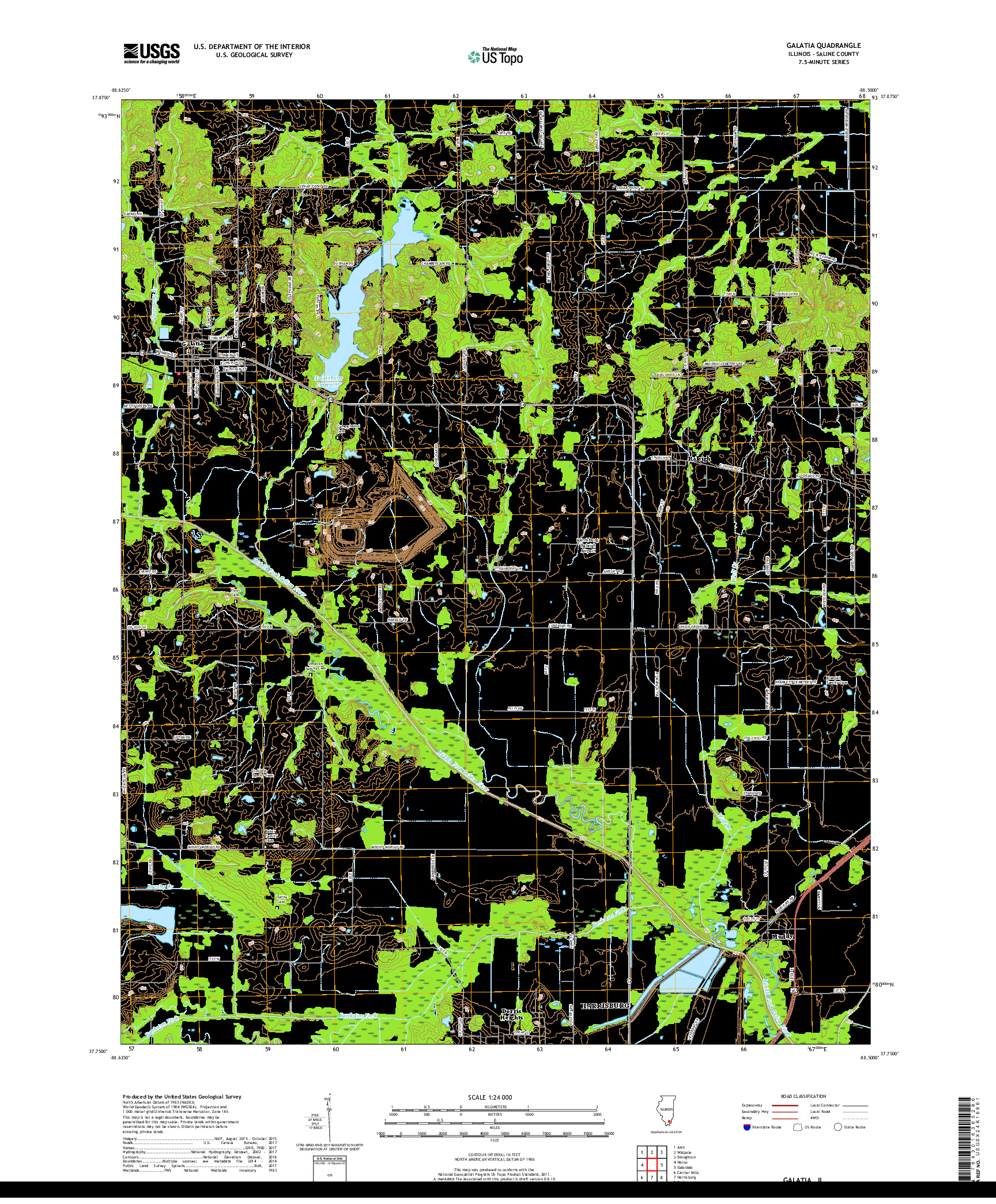 USGS US TOPO 7.5-MINUTE MAP FOR GALATIA, IL 2018