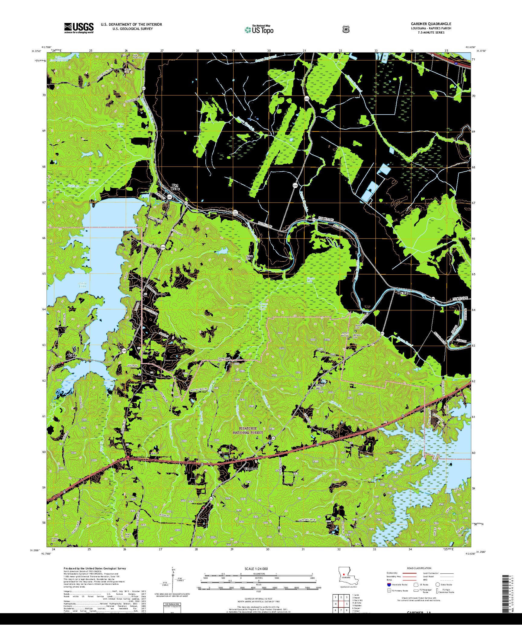 USGS US TOPO 7.5-MINUTE MAP FOR GARDNER, LA 2018