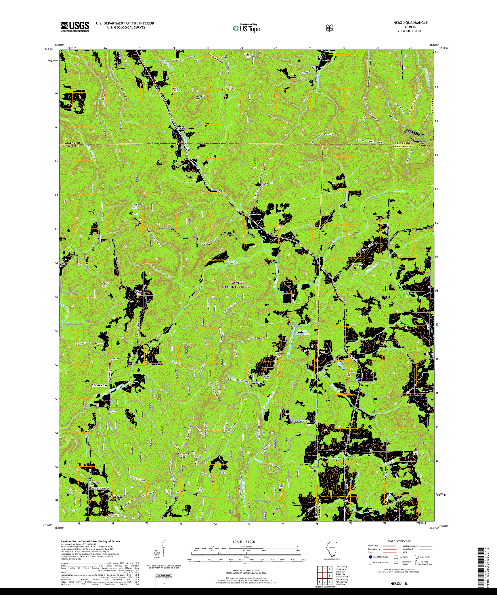 USGS US TOPO 7.5-MINUTE MAP FOR HEROD, IL 2018