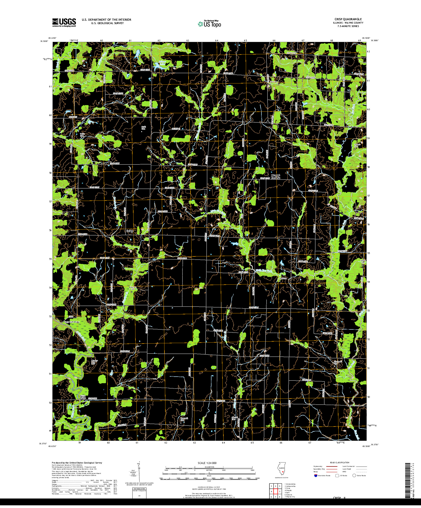 USGS US TOPO 7.5-MINUTE MAP FOR CRISP, IL 2018