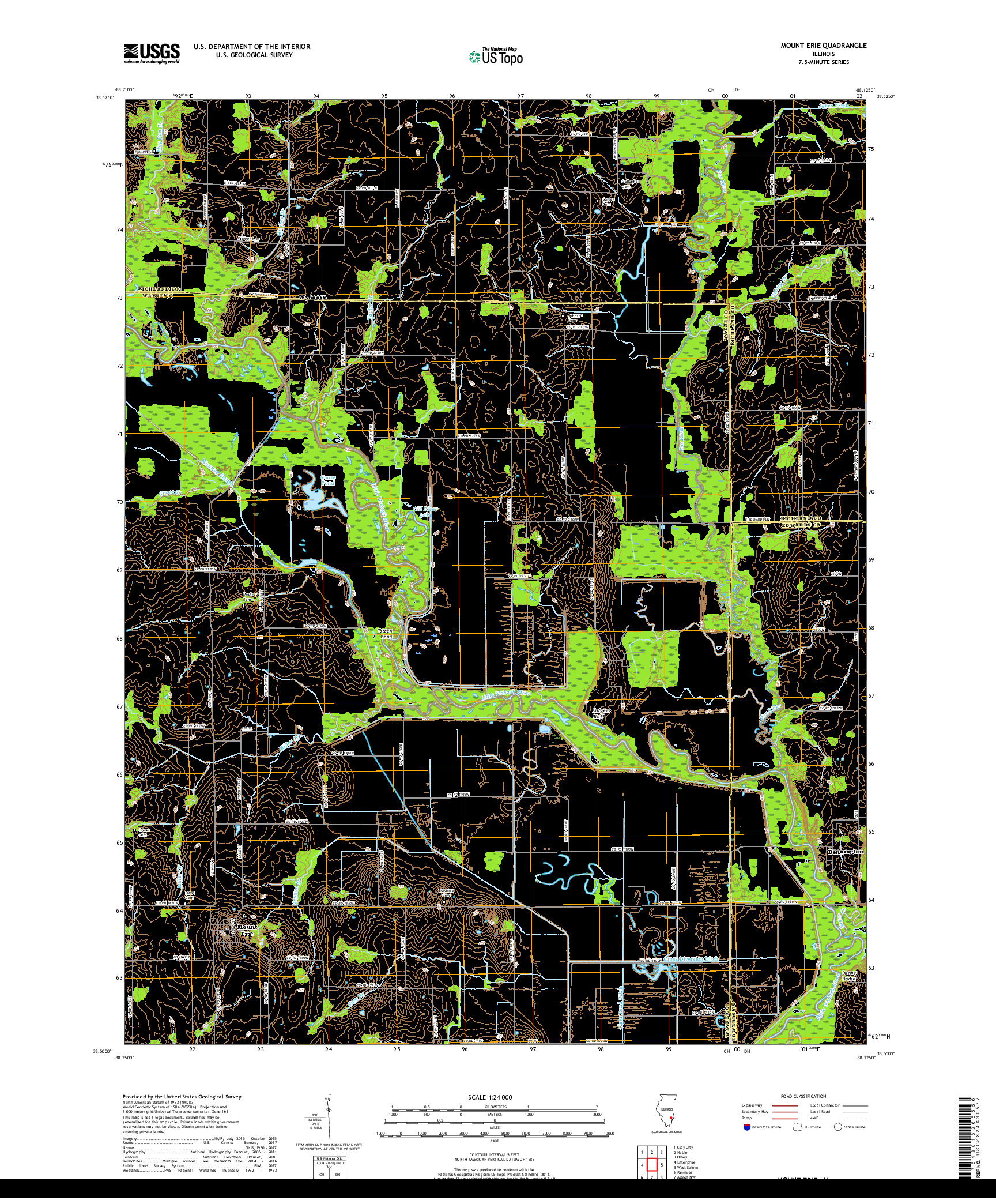 USGS US TOPO 7.5-MINUTE MAP FOR MOUNT ERIE, IL 2018