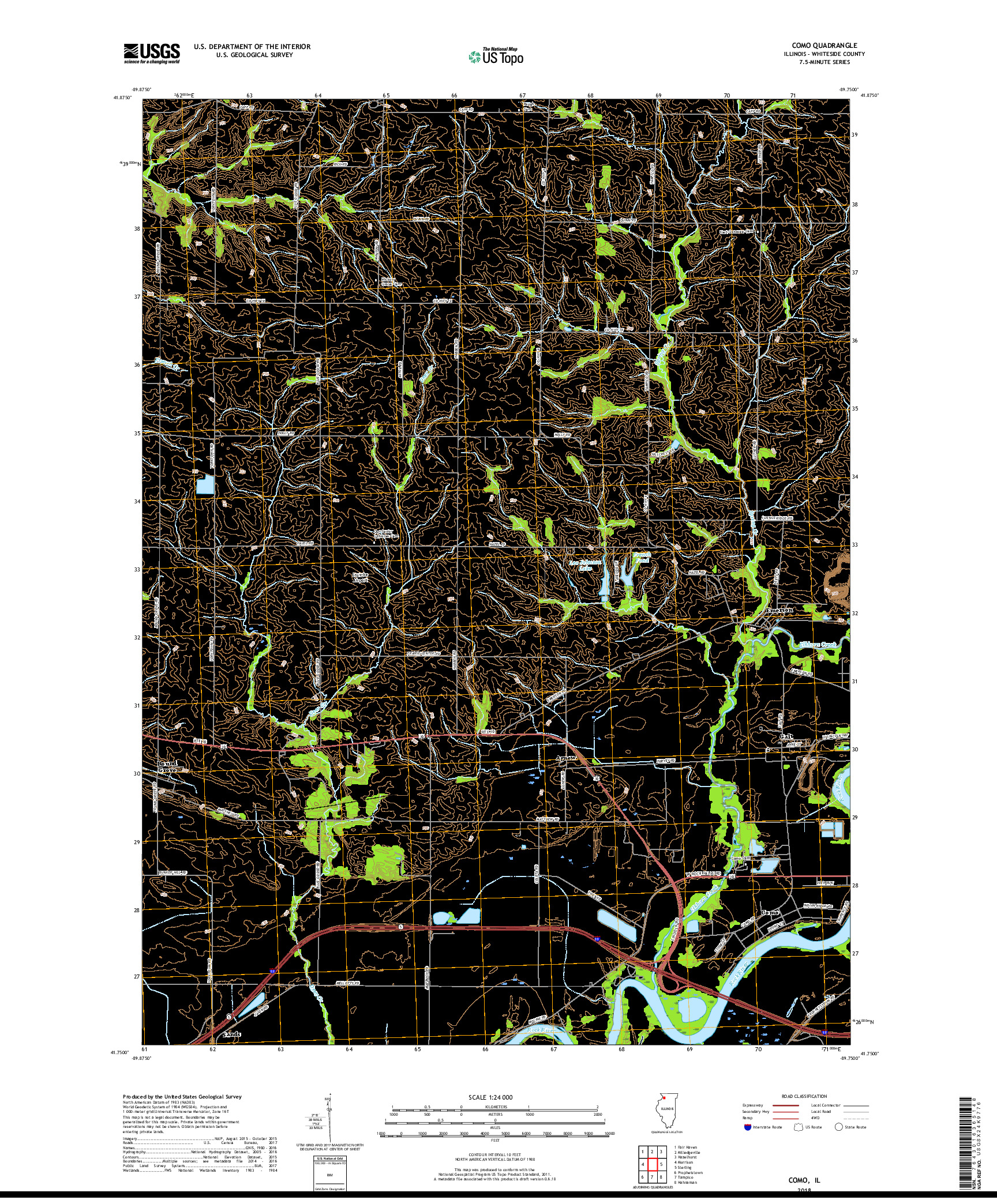 USGS US TOPO 7.5-MINUTE MAP FOR COMO, IL 2018