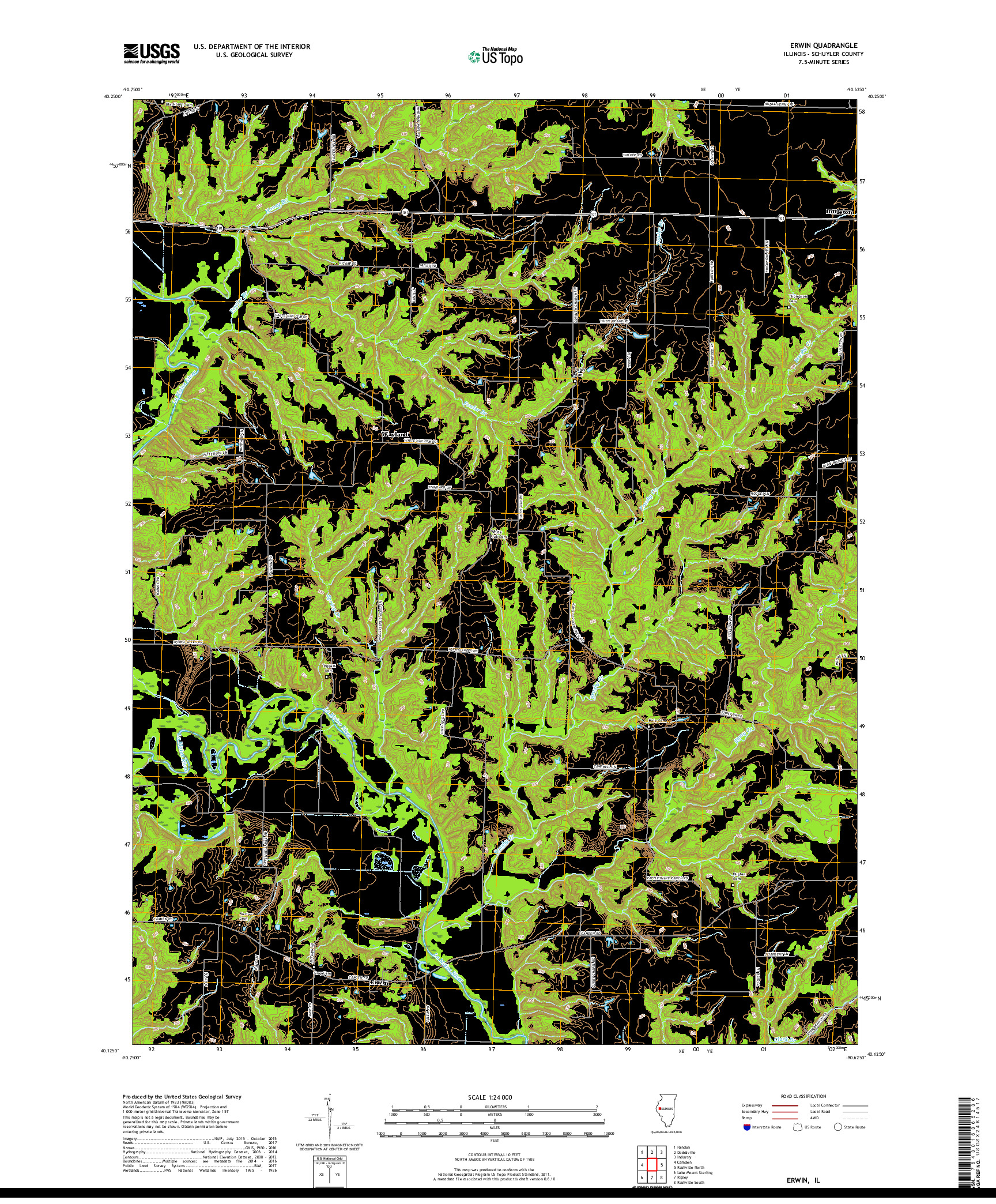 USGS US TOPO 7.5-MINUTE MAP FOR ERWIN, IL 2018