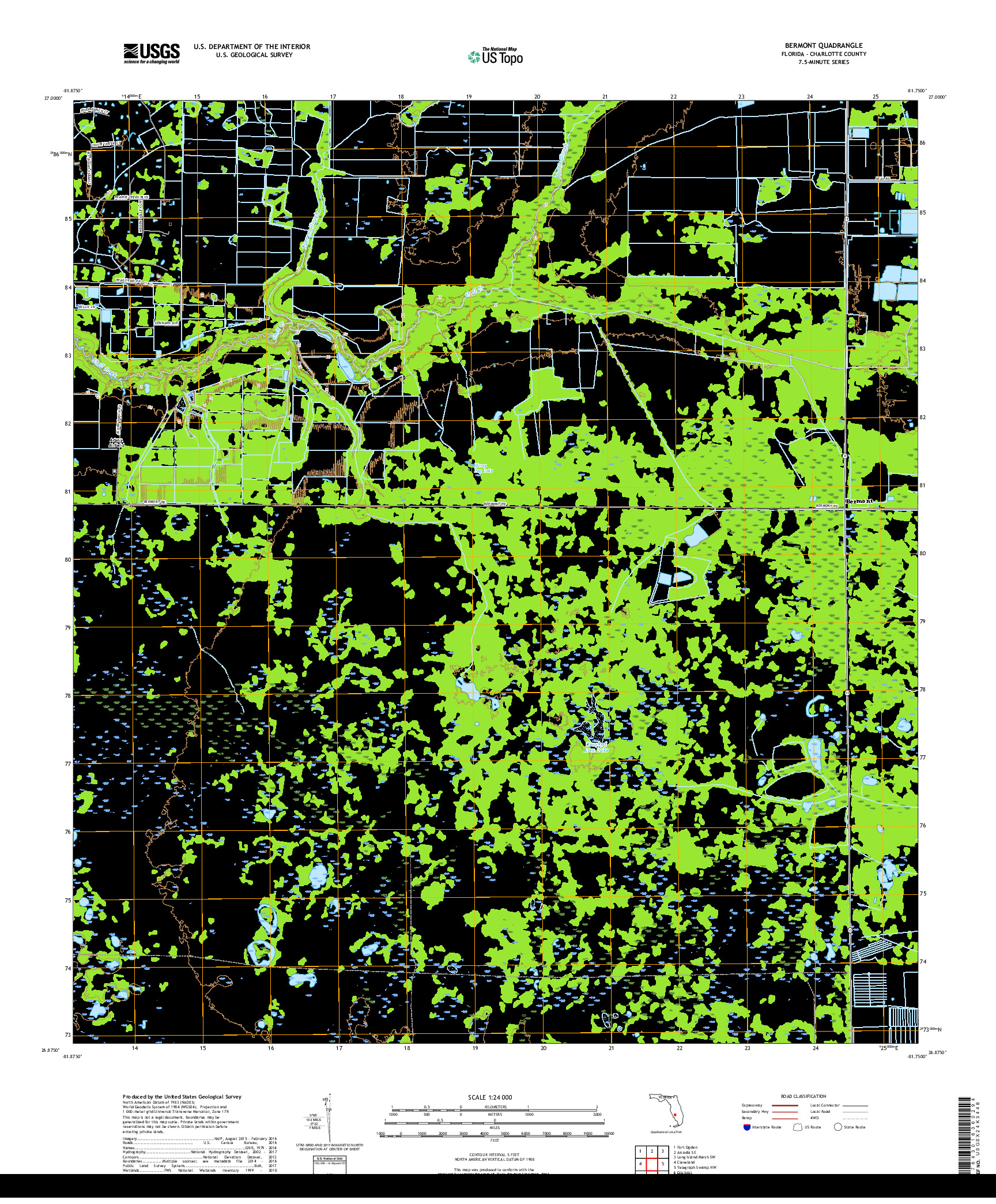 USGS US TOPO 7.5-MINUTE MAP FOR BERMONT, FL 2018