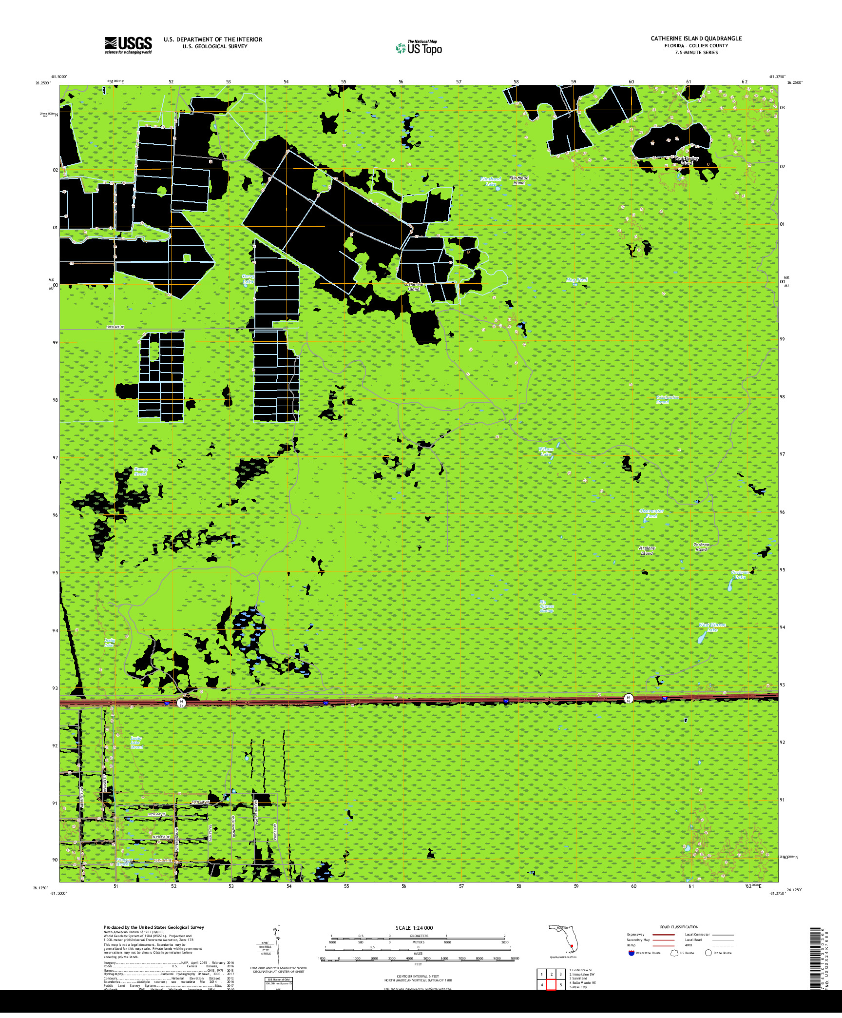 USGS US TOPO 7.5-MINUTE MAP FOR CATHERINE ISLAND, FL 2018