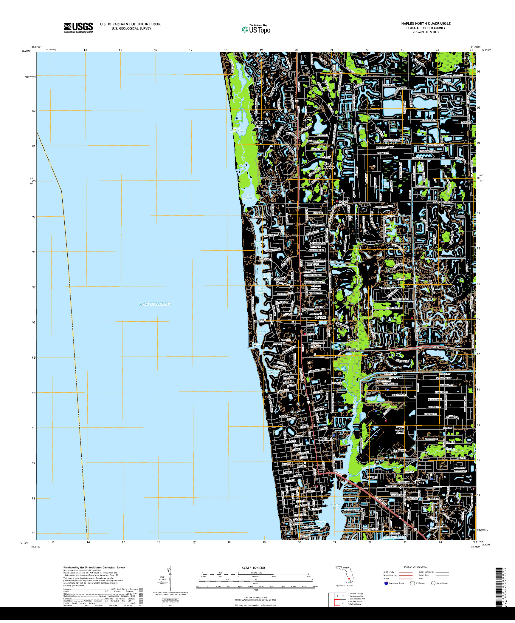 USGS US TOPO 7.5-MINUTE MAP FOR NAPLES NORTH, FL 2018