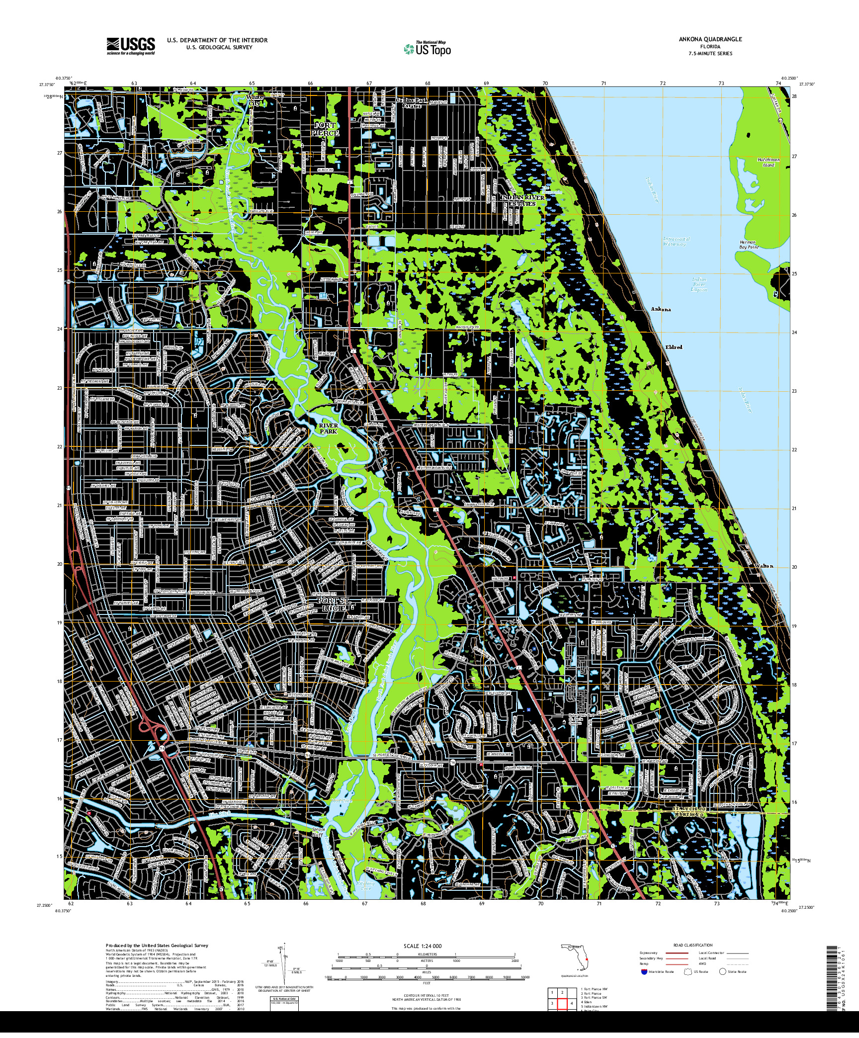 USGS US TOPO 7.5-MINUTE MAP FOR ANKONA, FL 2018