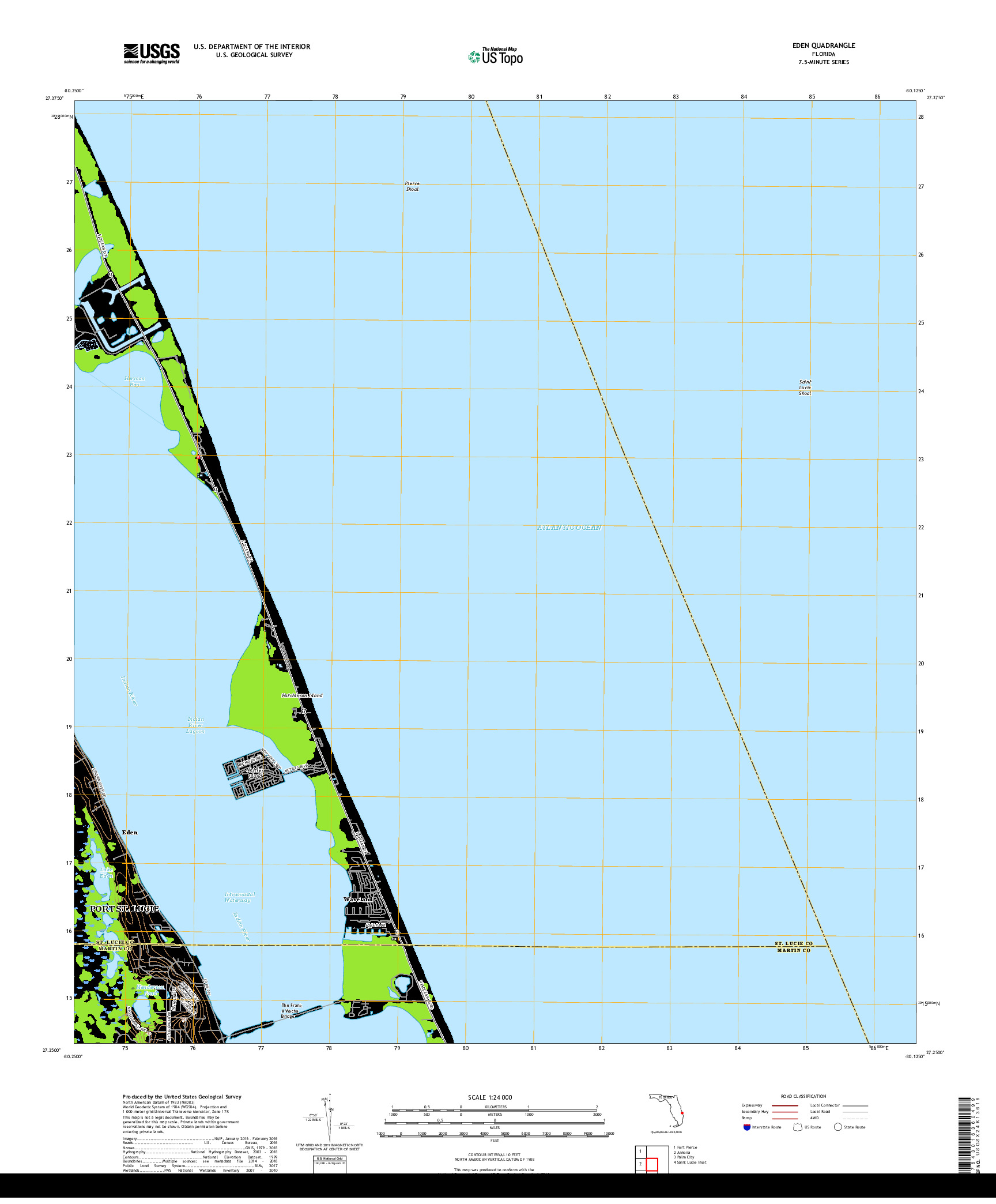 USGS US TOPO 7.5-MINUTE MAP FOR EDEN, FL 2018