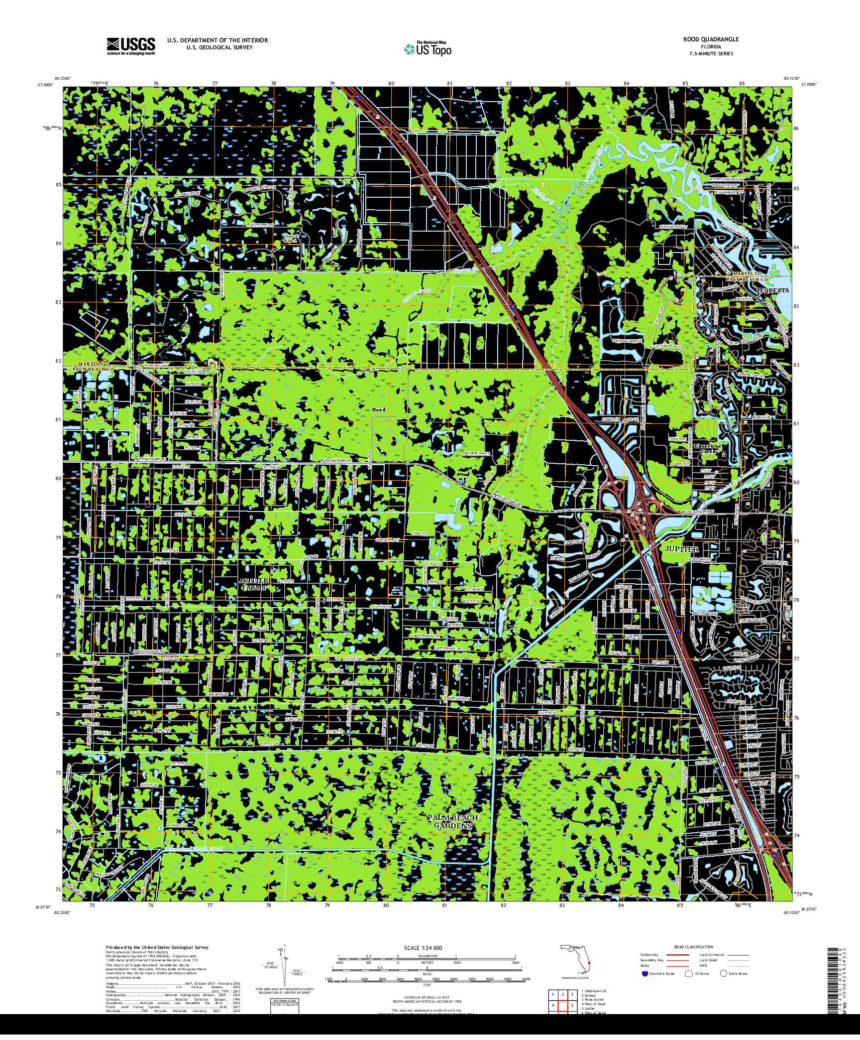 USGS US TOPO 7.5-MINUTE MAP FOR ROOD, FL 2018