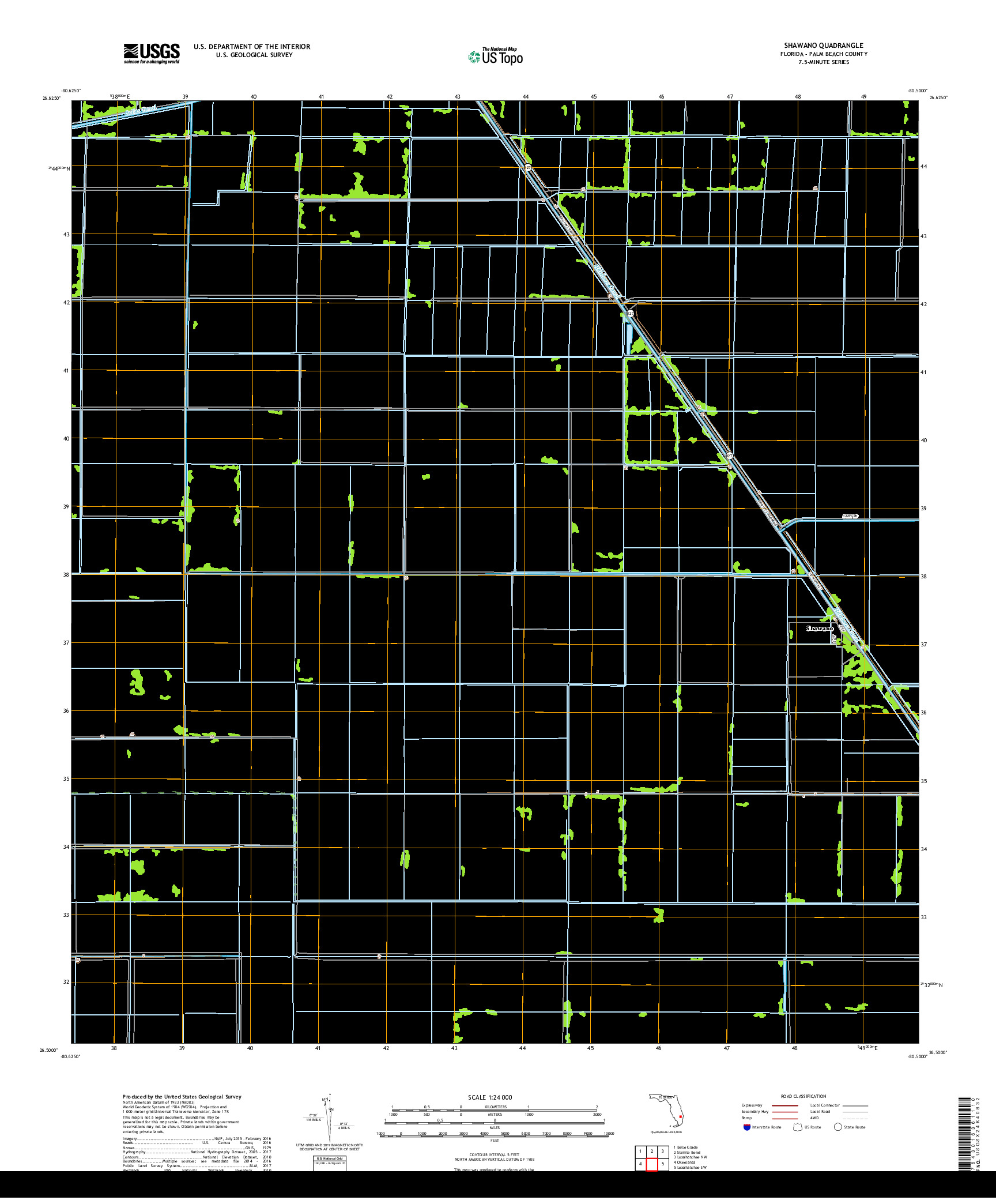 USGS US TOPO 7.5-MINUTE MAP FOR SHAWANO, FL 2018