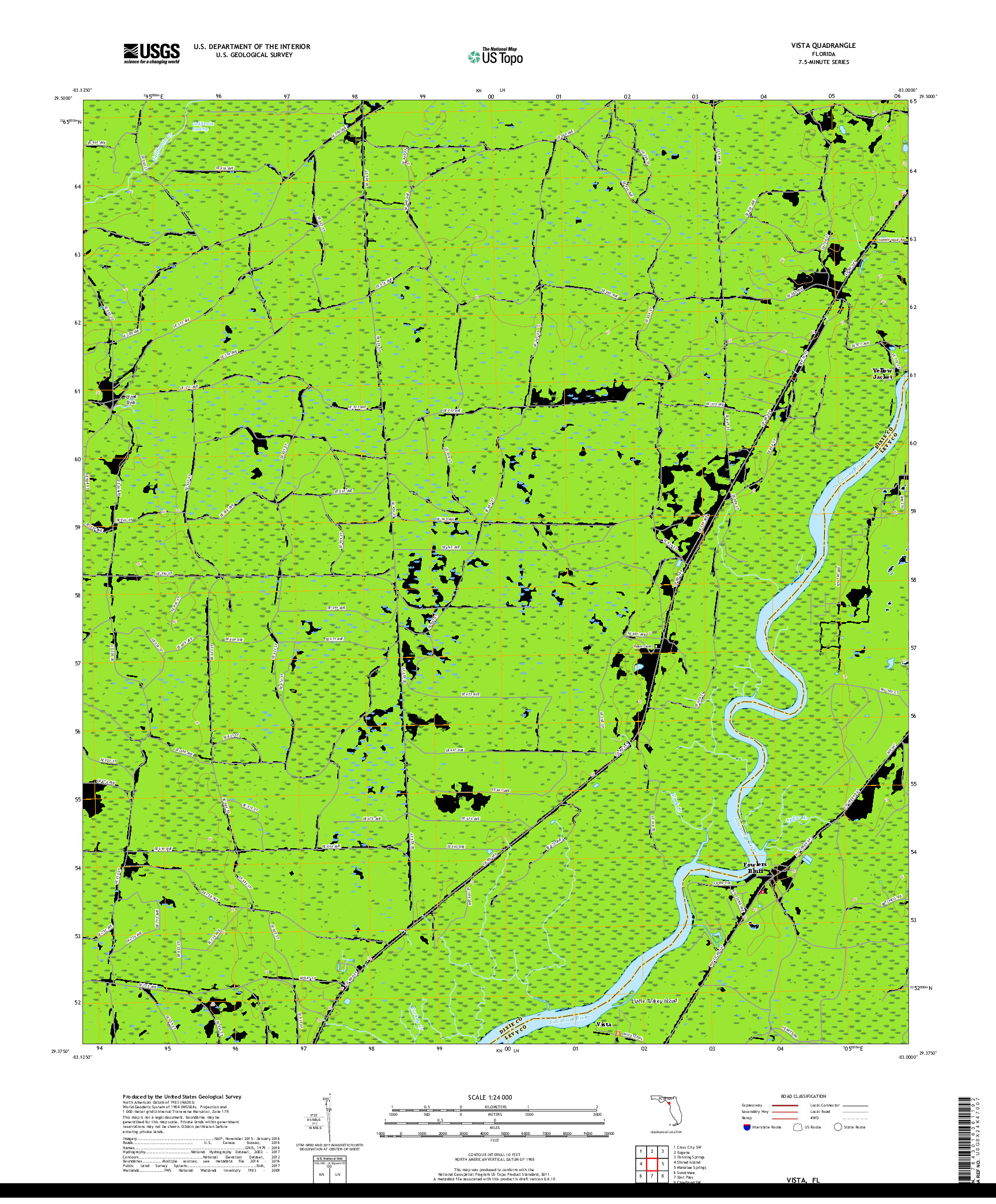 USGS US TOPO 7.5-MINUTE MAP FOR VISTA, FL 2018