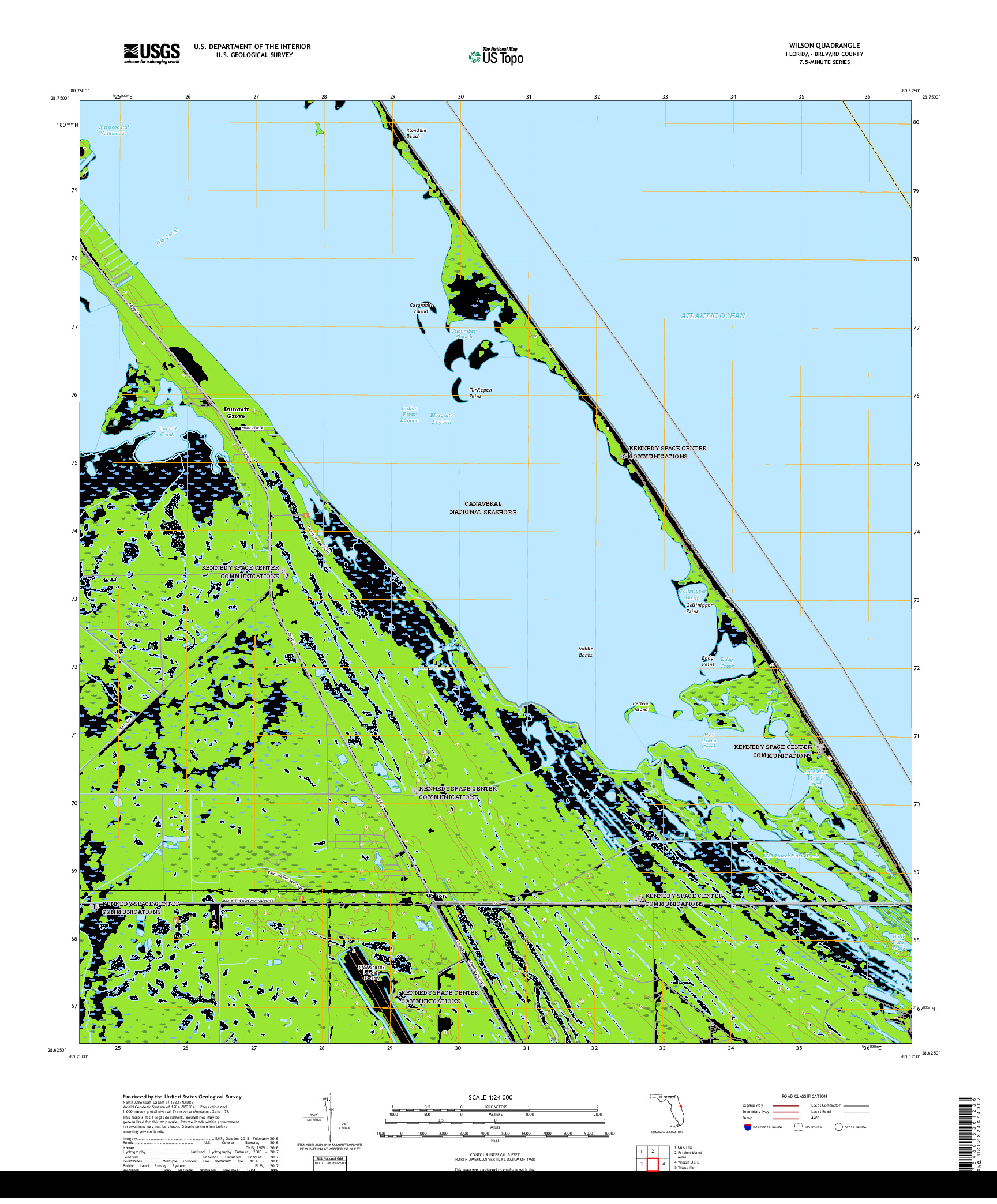 USGS US TOPO 7.5-MINUTE MAP FOR WILSON, FL 2018