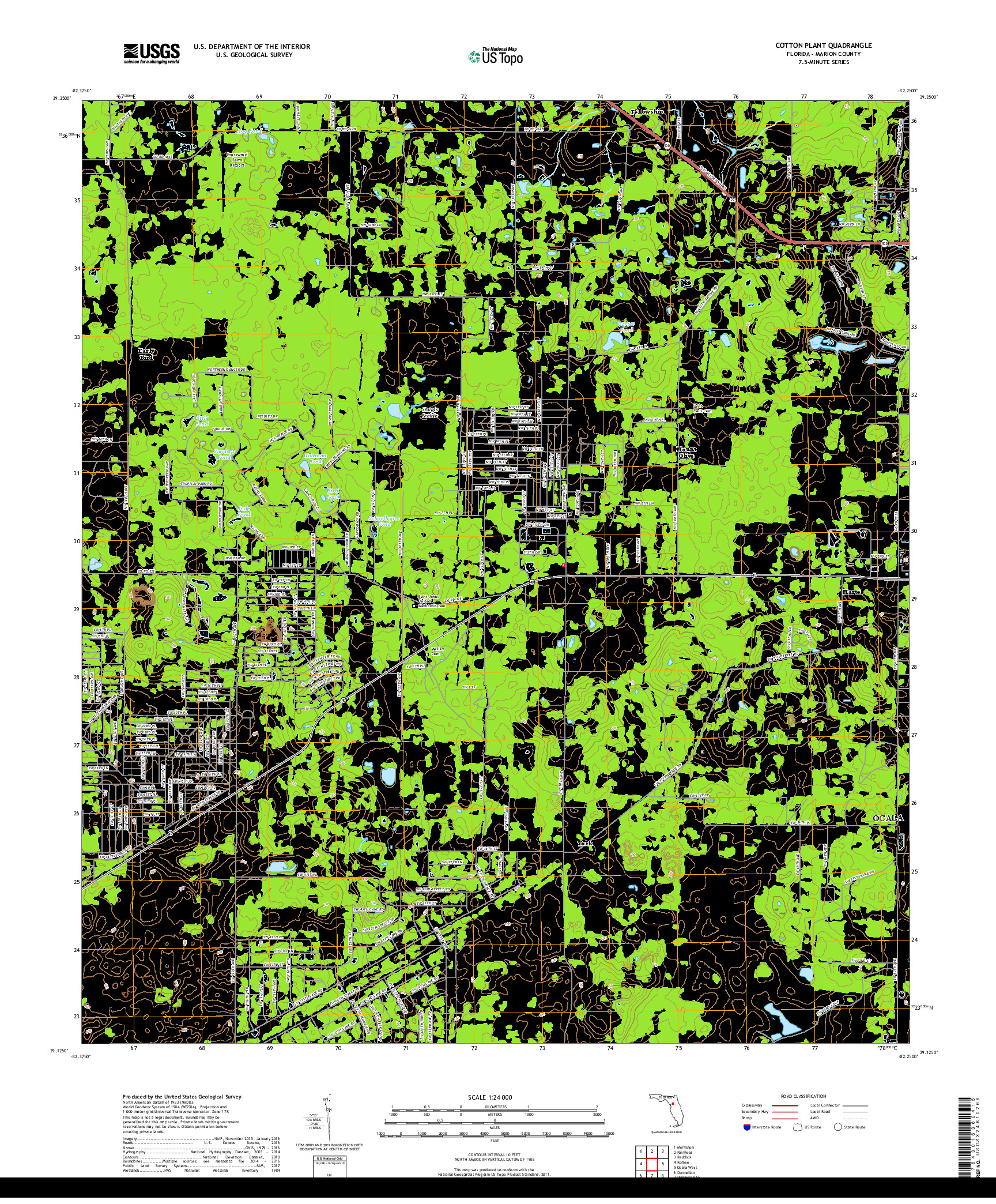 USGS US TOPO 7.5-MINUTE MAP FOR COTTON PLANT, FL 2018