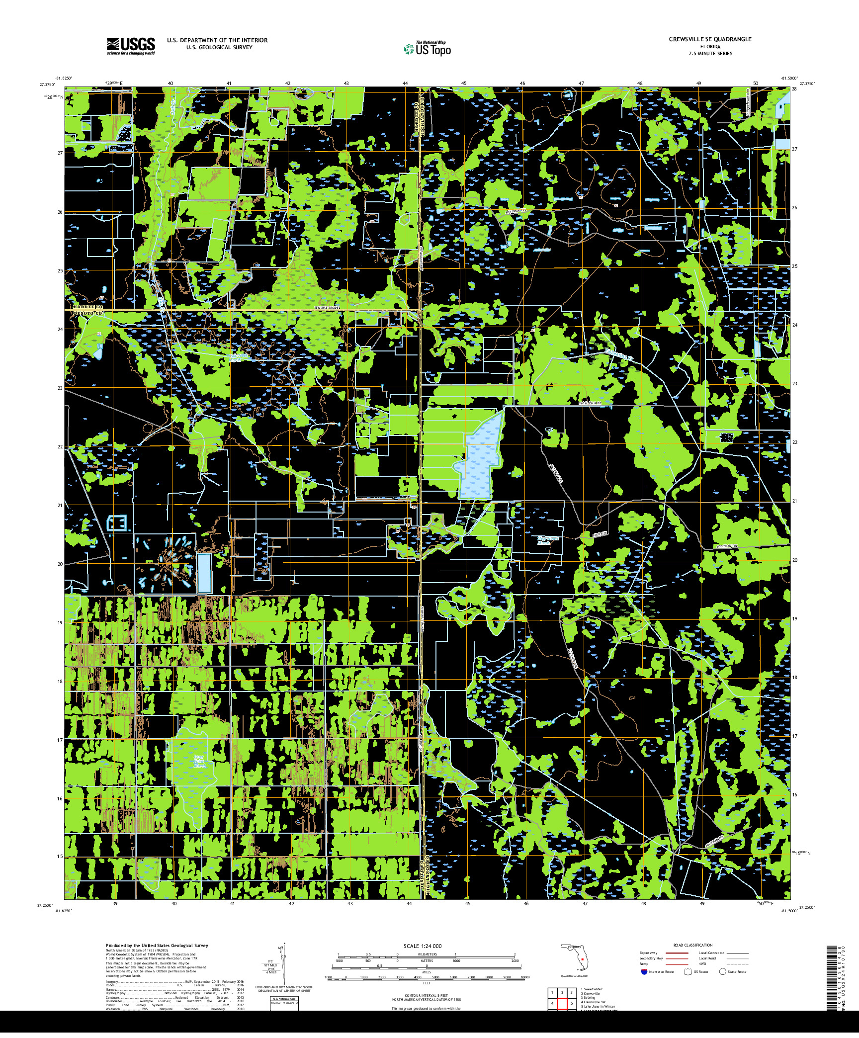 USGS US TOPO 7.5-MINUTE MAP FOR CREWSVILLE SE, FL 2018