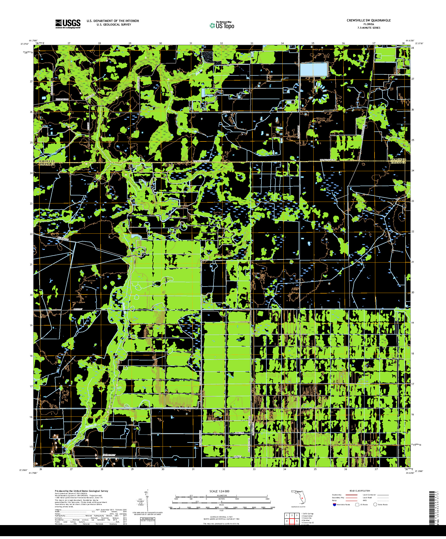 USGS US TOPO 7.5-MINUTE MAP FOR CREWSVILLE SW, FL 2018