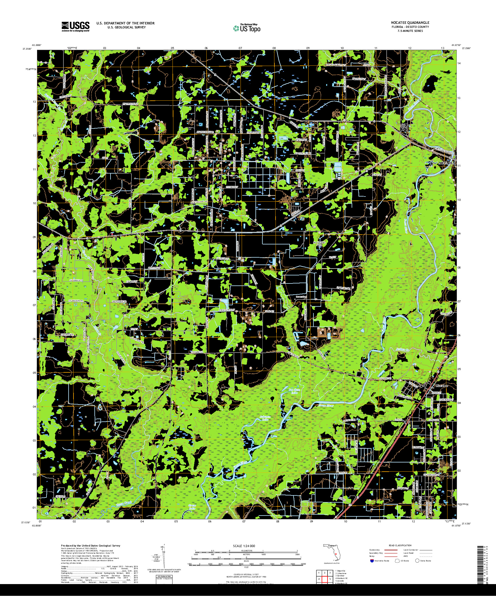 USGS US TOPO 7.5-MINUTE MAP FOR NOCATEE, FL 2018