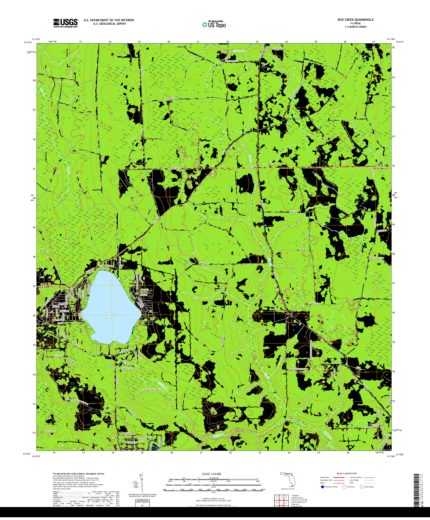 USGS US TOPO 7.5-MINUTE MAP FOR RICE CREEK, FL 2018