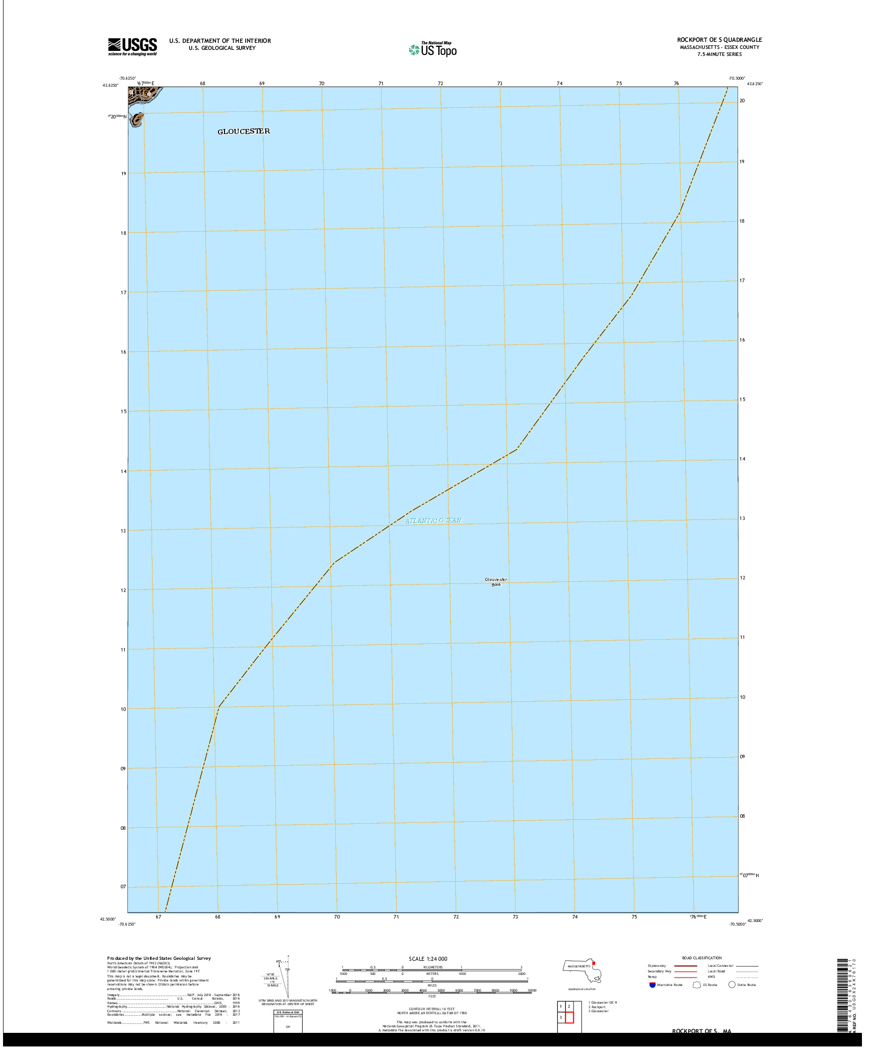 USGS US TOPO 7.5-MINUTE MAP FOR ROCKPORT OE S, MA 2018