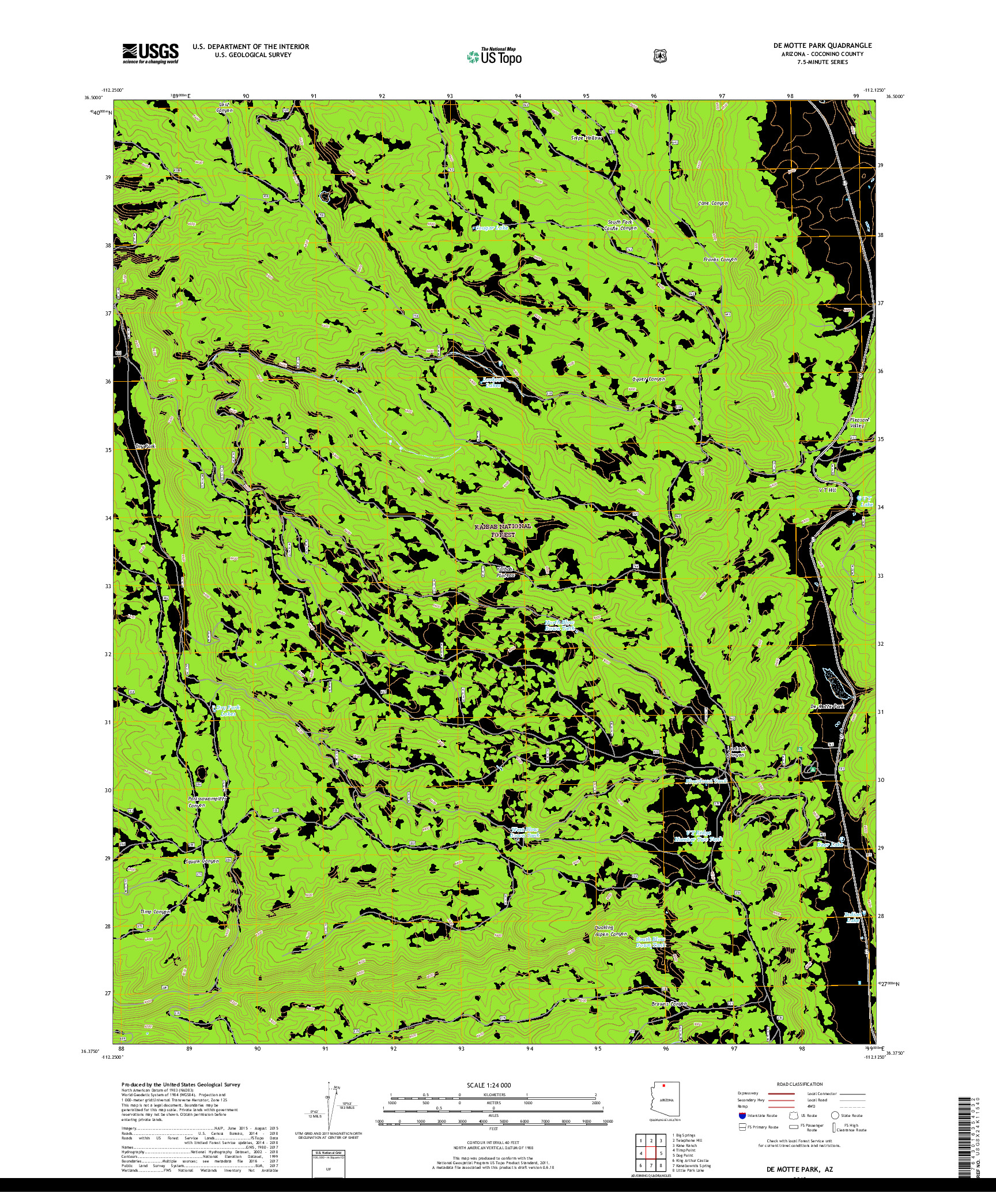 USGS US TOPO 7.5-MINUTE MAP FOR DE MOTTE PARK, AZ 2018