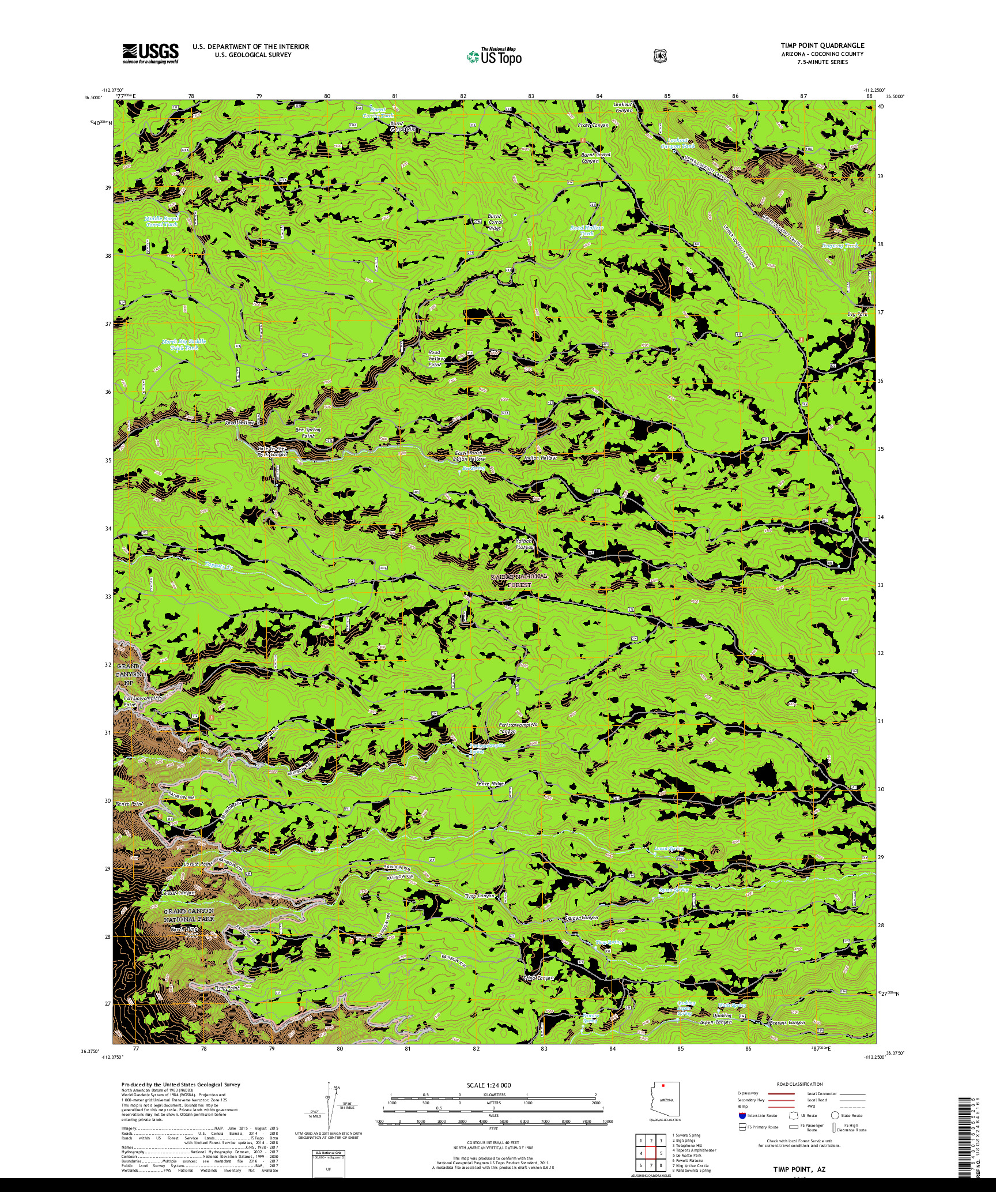 USGS US TOPO 7.5-MINUTE MAP FOR TIMP POINT, AZ 2018