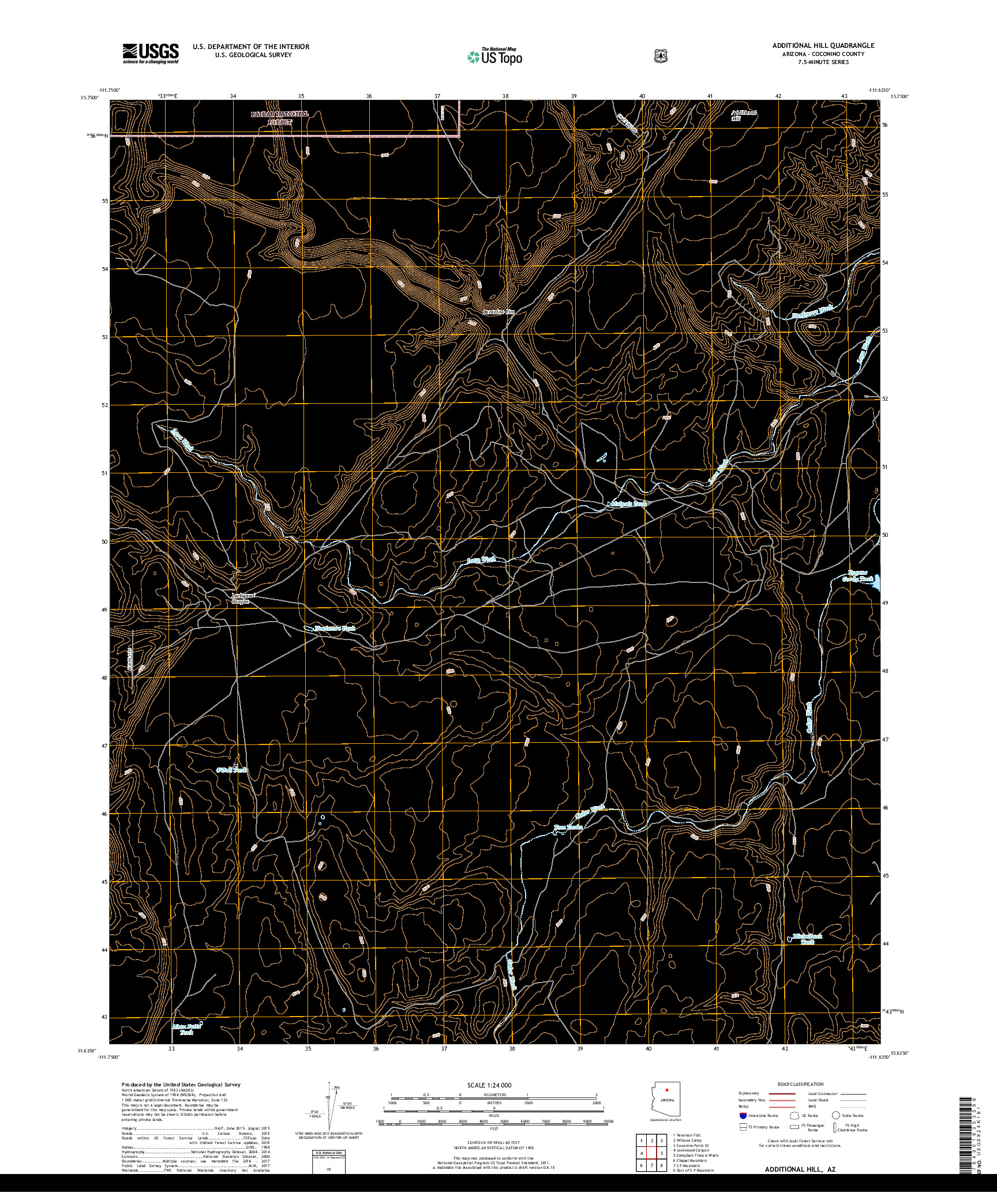 USGS US TOPO 7.5-MINUTE MAP FOR ADDITIONAL HILL, AZ 2018