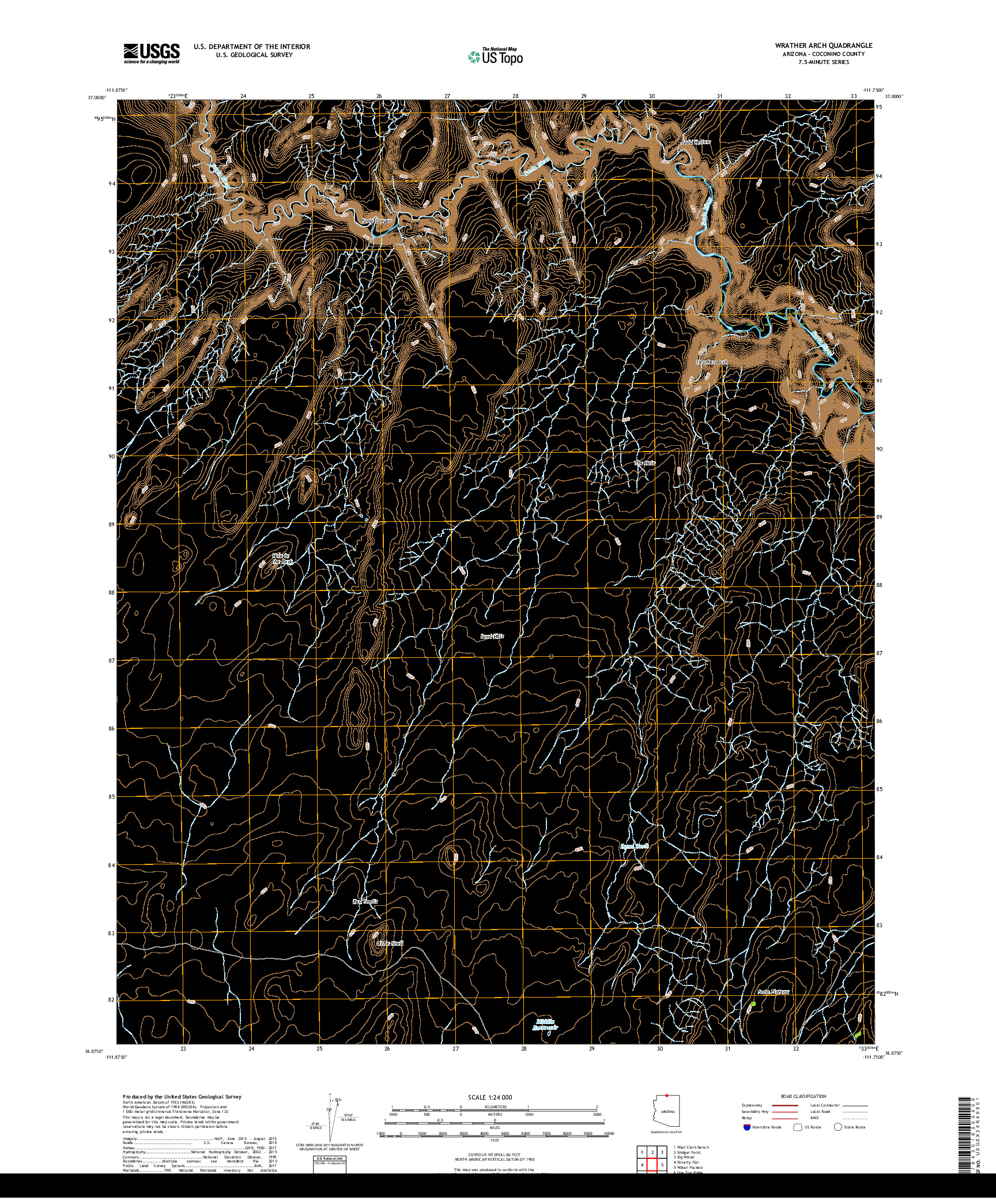 USGS US TOPO 7.5-MINUTE MAP FOR WRATHER ARCH, AZ 2018