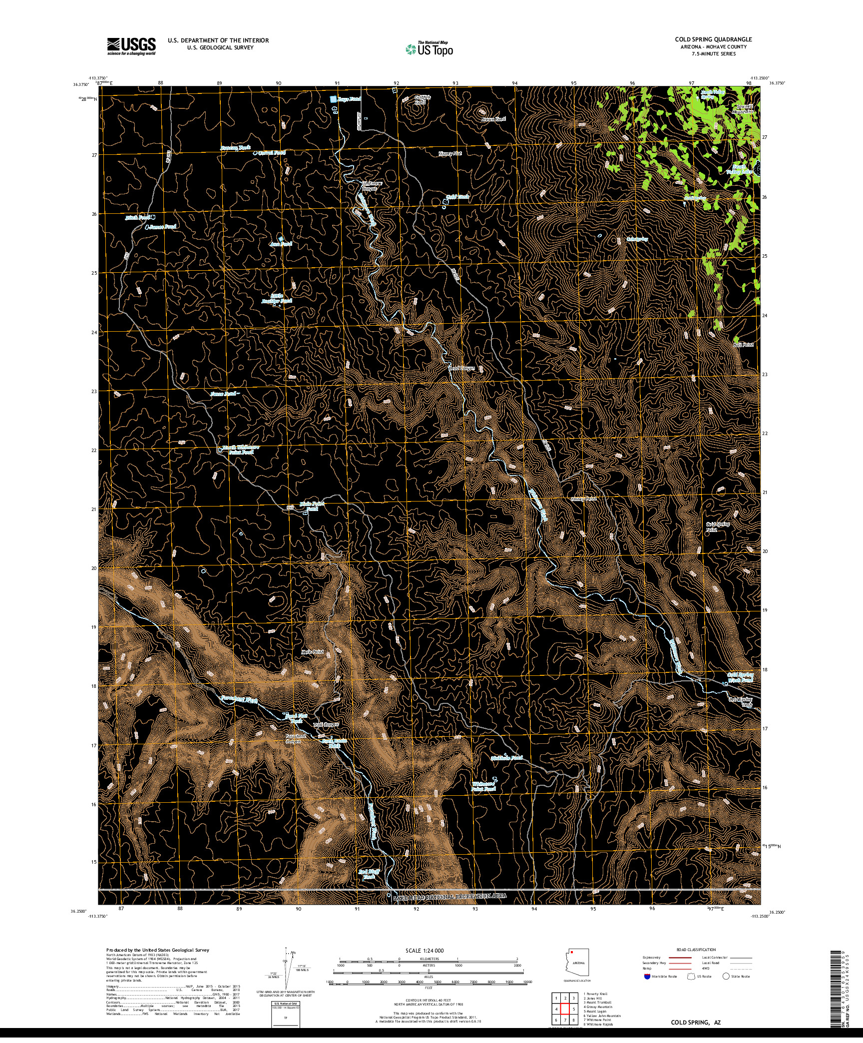 USGS US TOPO 7.5-MINUTE MAP FOR COLD SPRING, AZ 2018