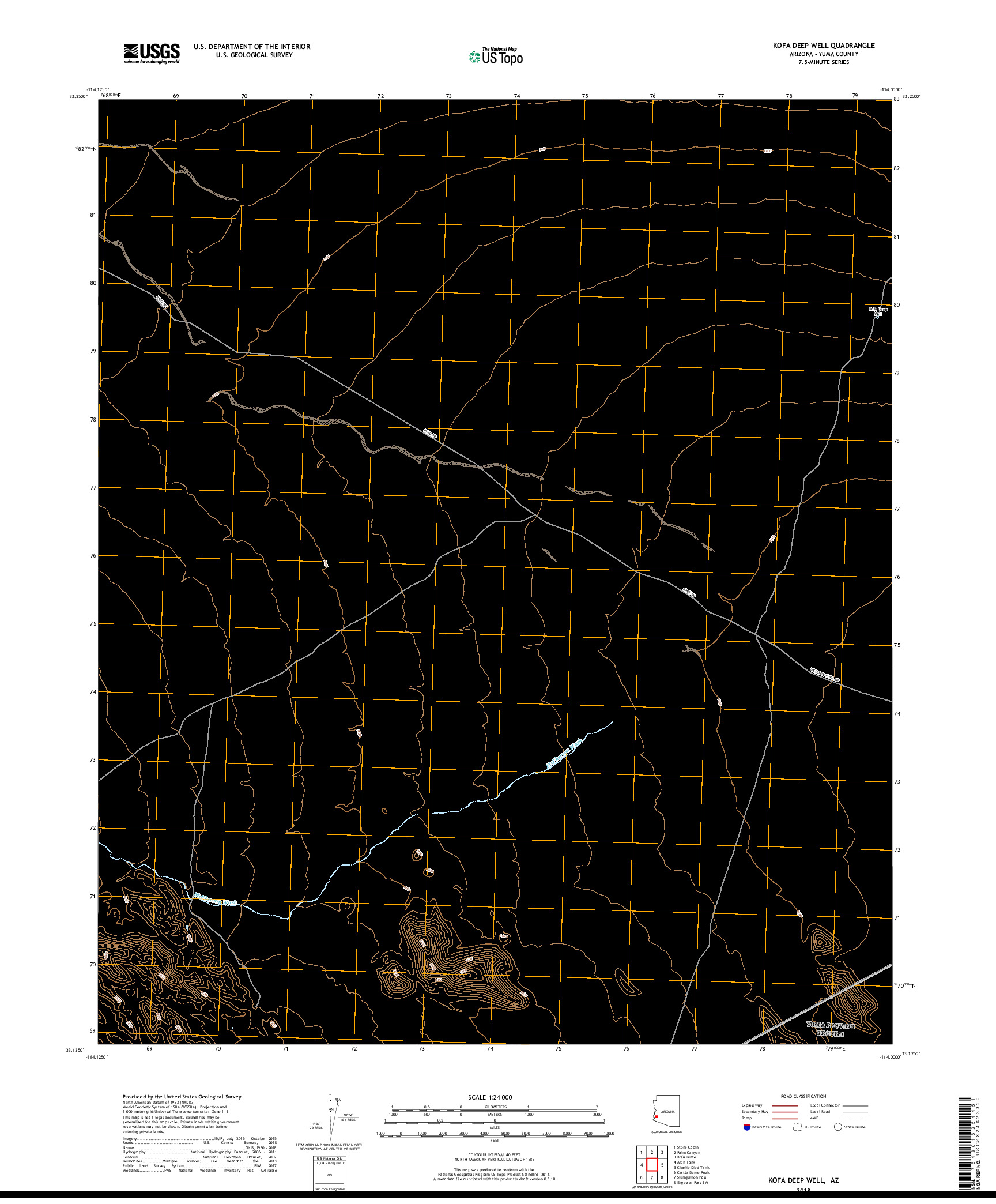 USGS US TOPO 7.5-MINUTE MAP FOR KOFA DEEP WELL, AZ 2018