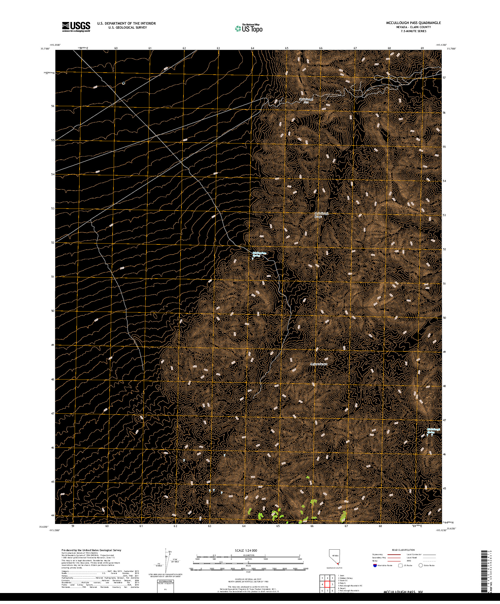 USGS US TOPO 7.5-MINUTE MAP FOR MCCULLOUGH PASS, NV 2018