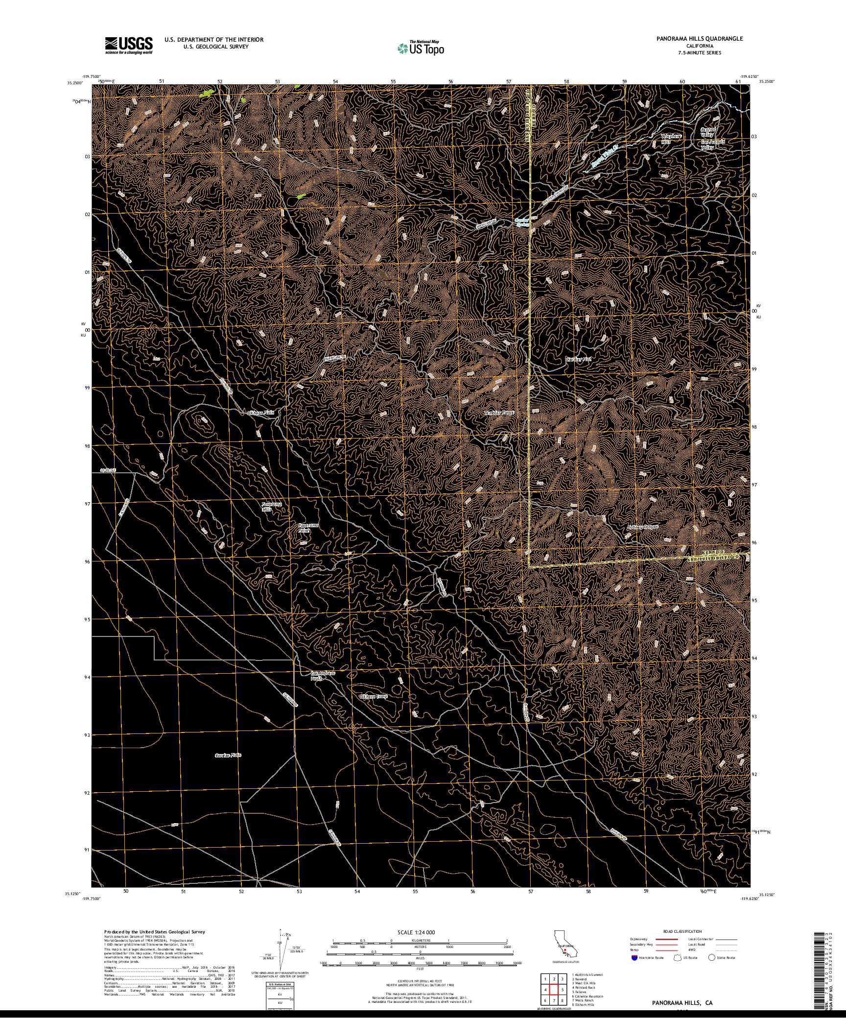 USGS US TOPO 7.5-MINUTE MAP FOR PANORAMA HILLS, CA 2018