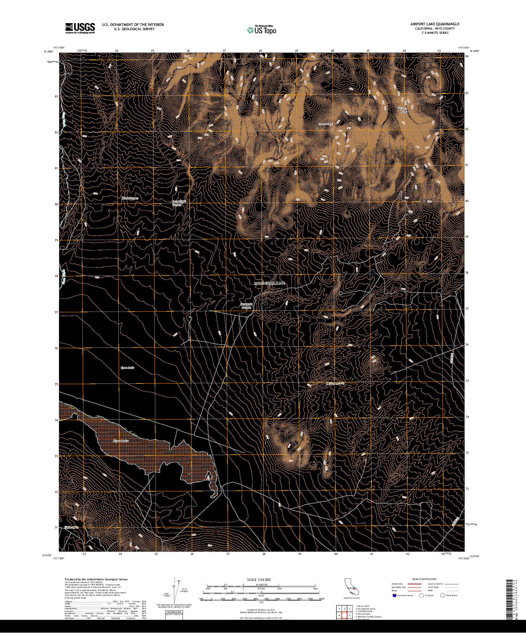 USGS US TOPO 7.5-MINUTE MAP FOR AIRPORT LAKE, CA 2018