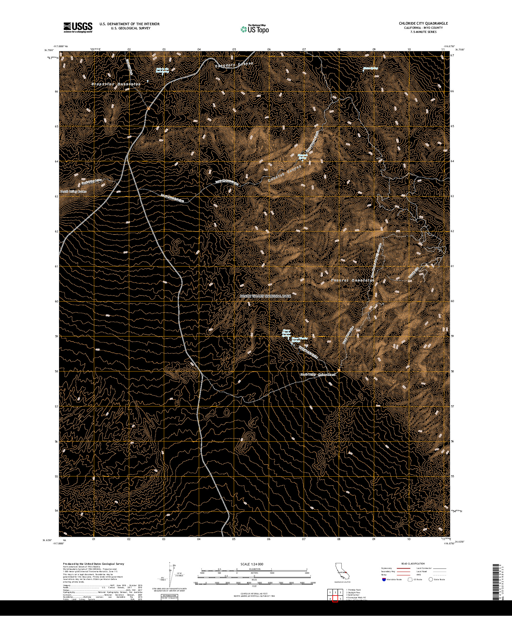 USGS US TOPO 7.5-MINUTE MAP FOR CHLORIDE CITY, CA 2018