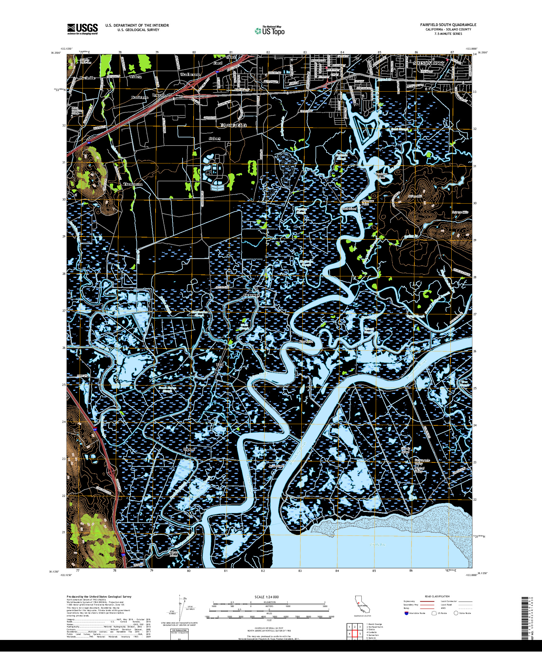 USGS US TOPO 7.5-MINUTE MAP FOR FAIRFIELD SOUTH, CA 2018