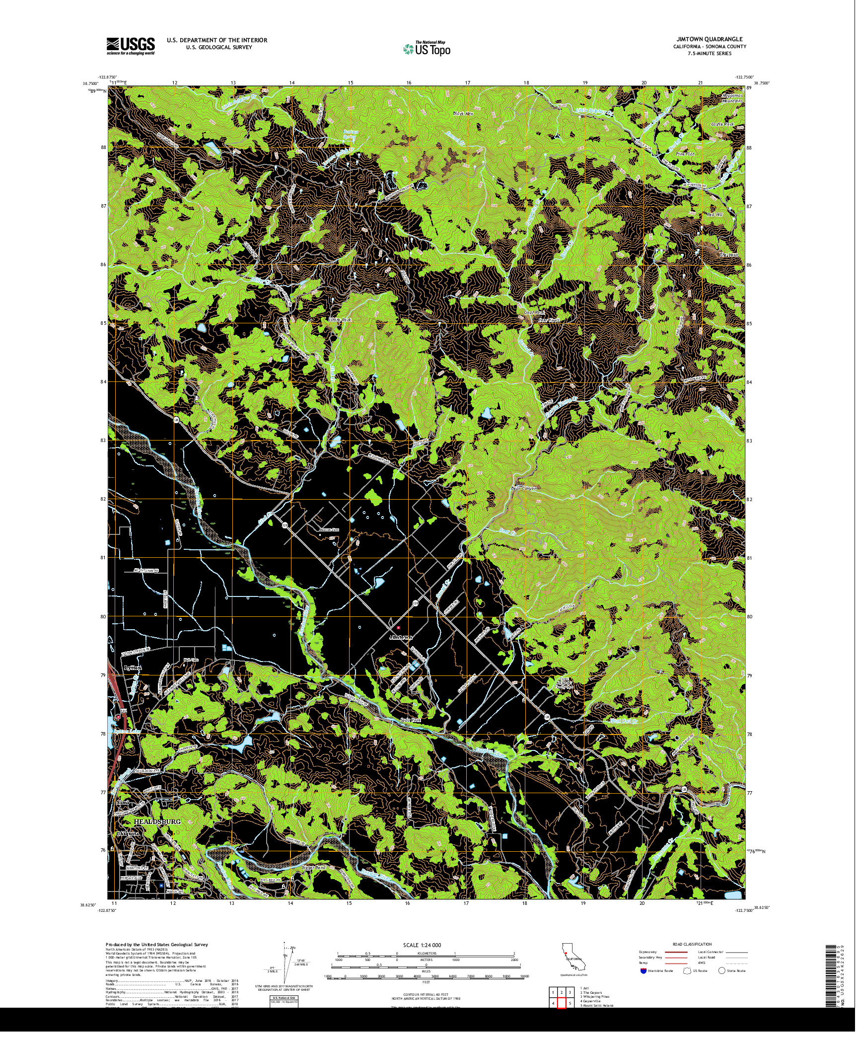 USGS US TOPO 7.5-MINUTE MAP FOR JIMTOWN, CA 2018