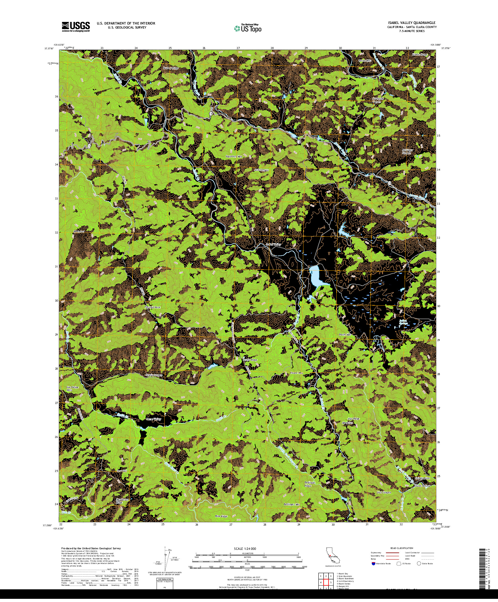 USGS US TOPO 7.5-MINUTE MAP FOR ISABEL VALLEY, CA 2018