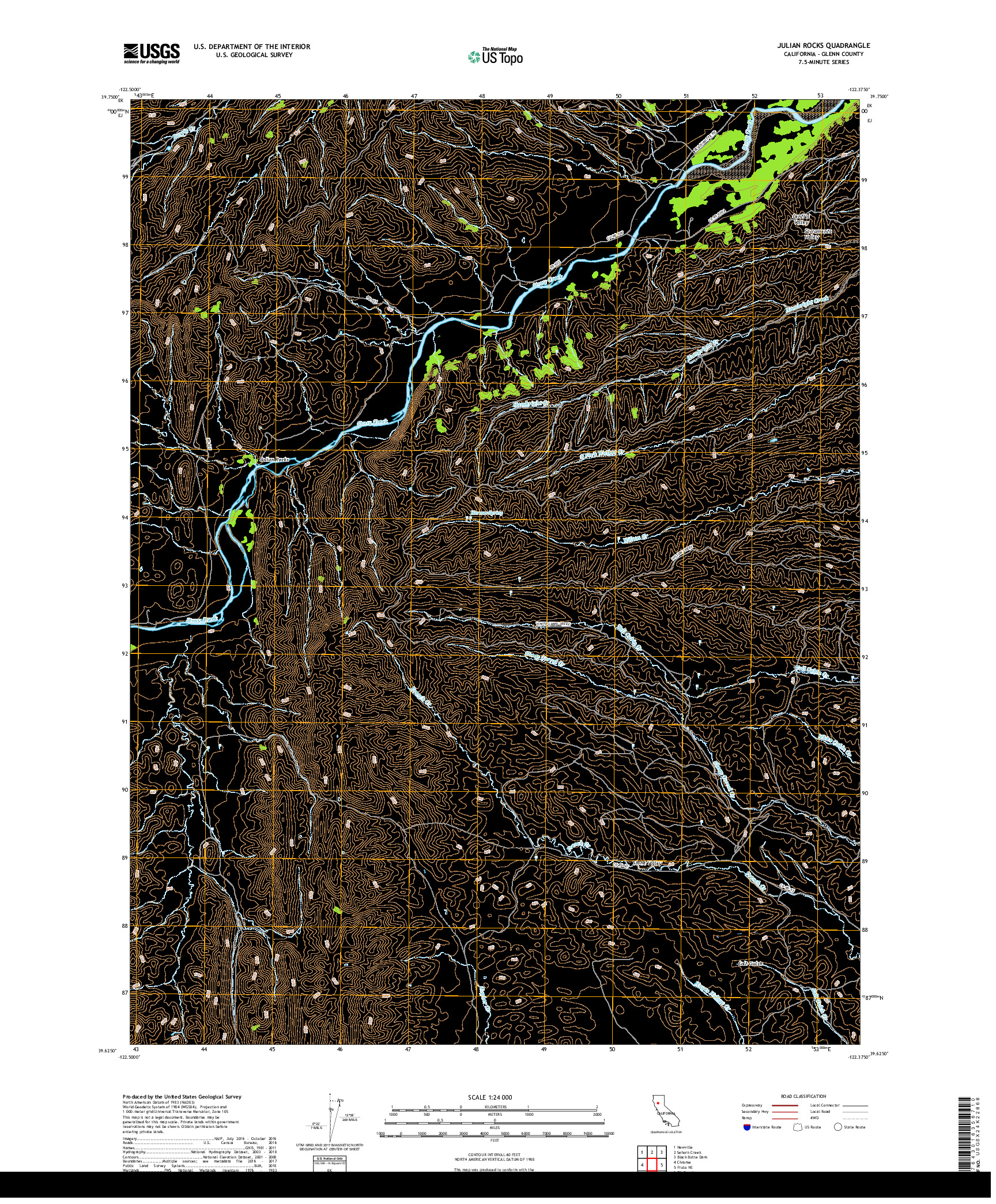 USGS US TOPO 7.5-MINUTE MAP FOR JULIAN ROCKS, CA 2018