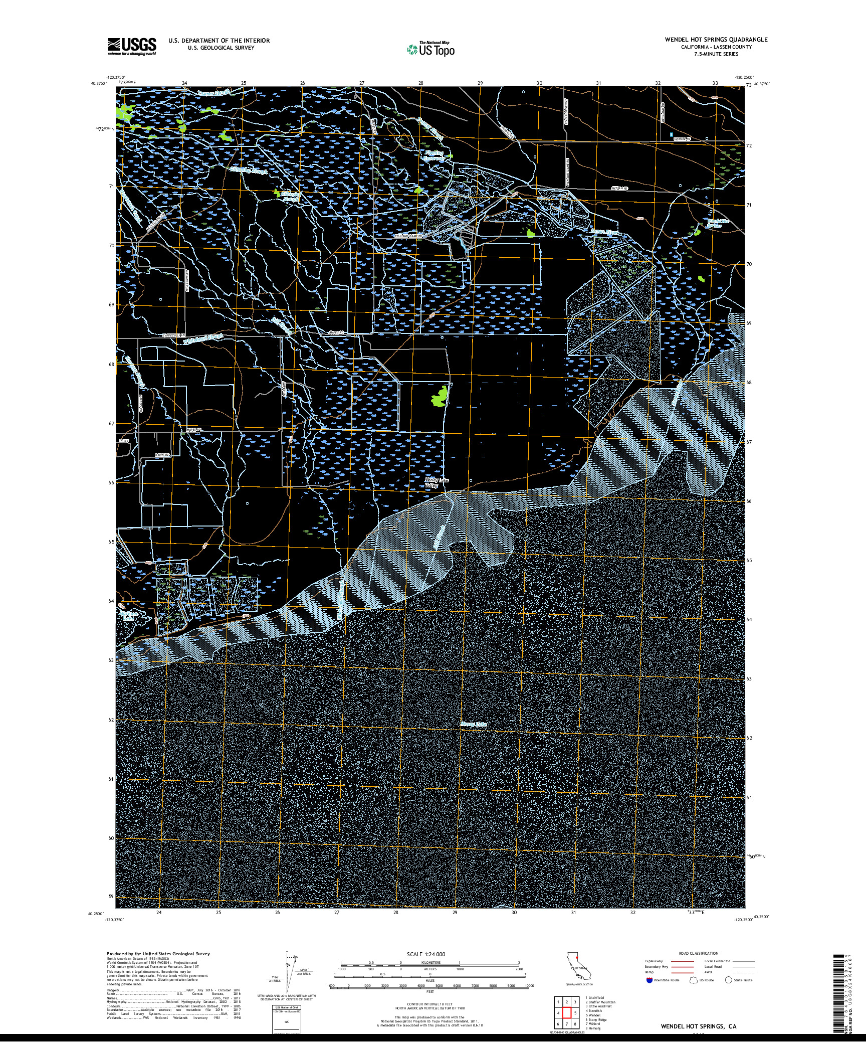 USGS US TOPO 7.5-MINUTE MAP FOR WENDEL HOT SPRINGS, CA 2018