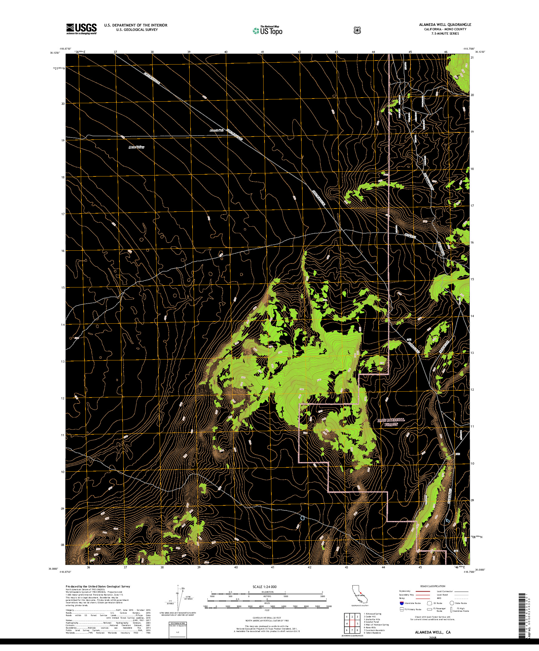 USGS US TOPO 7.5-MINUTE MAP FOR ALAMEDA WELL, CA 2018