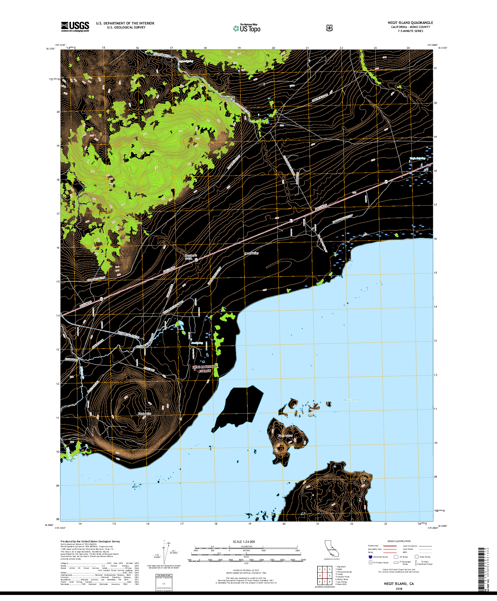 USGS US TOPO 7.5-MINUTE MAP FOR NEGIT ISLAND, CA 2018