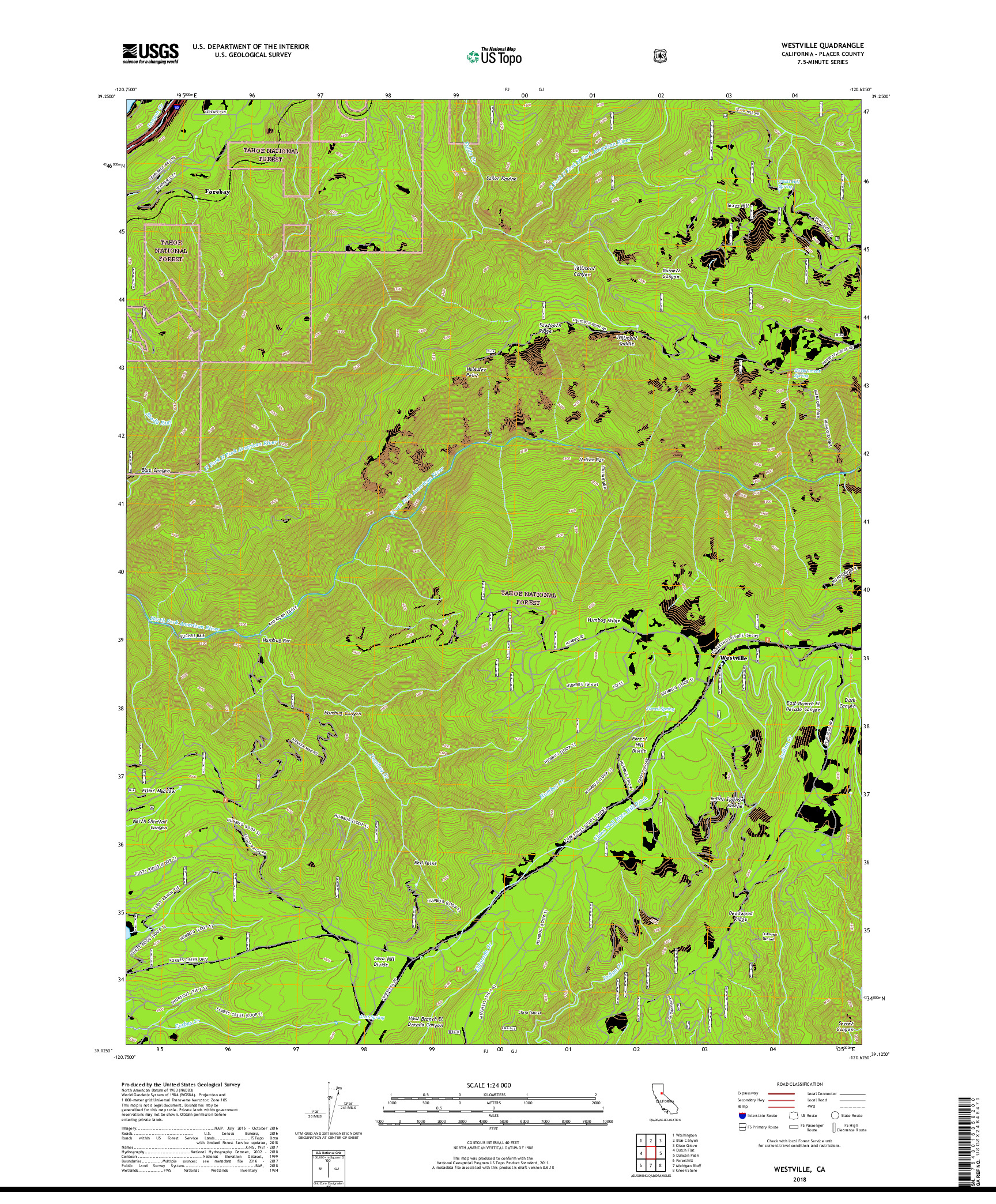 USGS US TOPO 7.5-MINUTE MAP FOR WESTVILLE, CA 2018