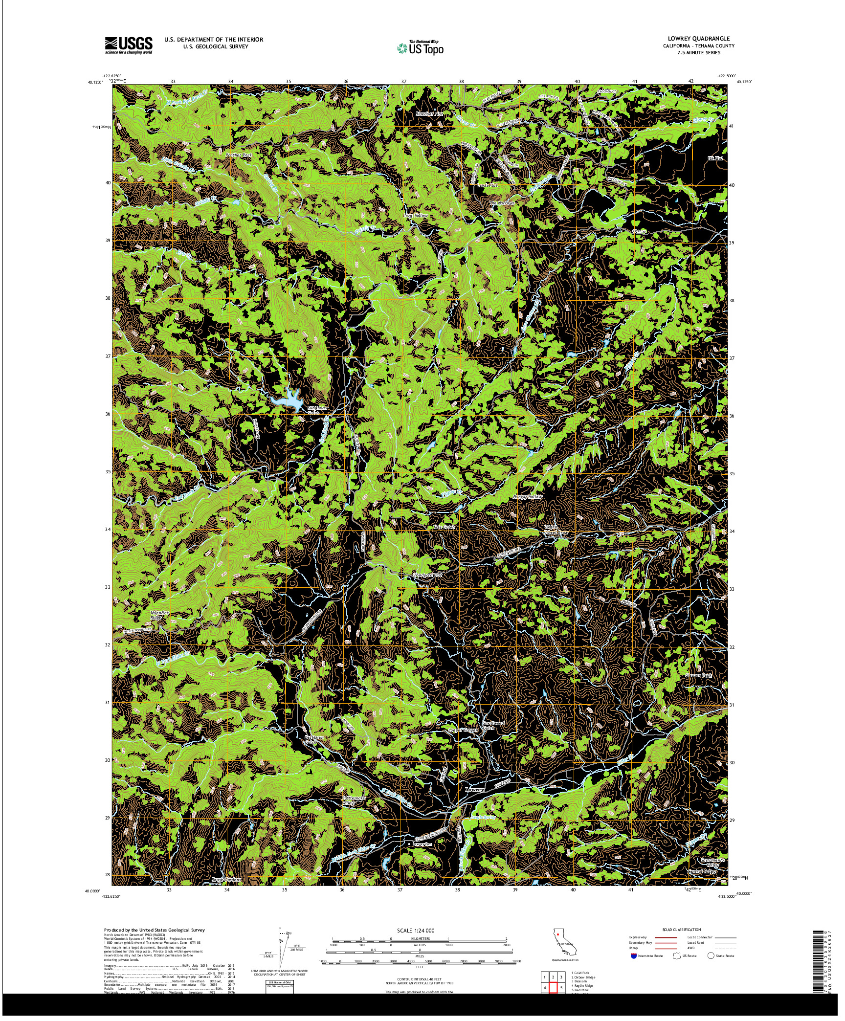 USGS US TOPO 7.5-MINUTE MAP FOR LOWREY, CA 2018