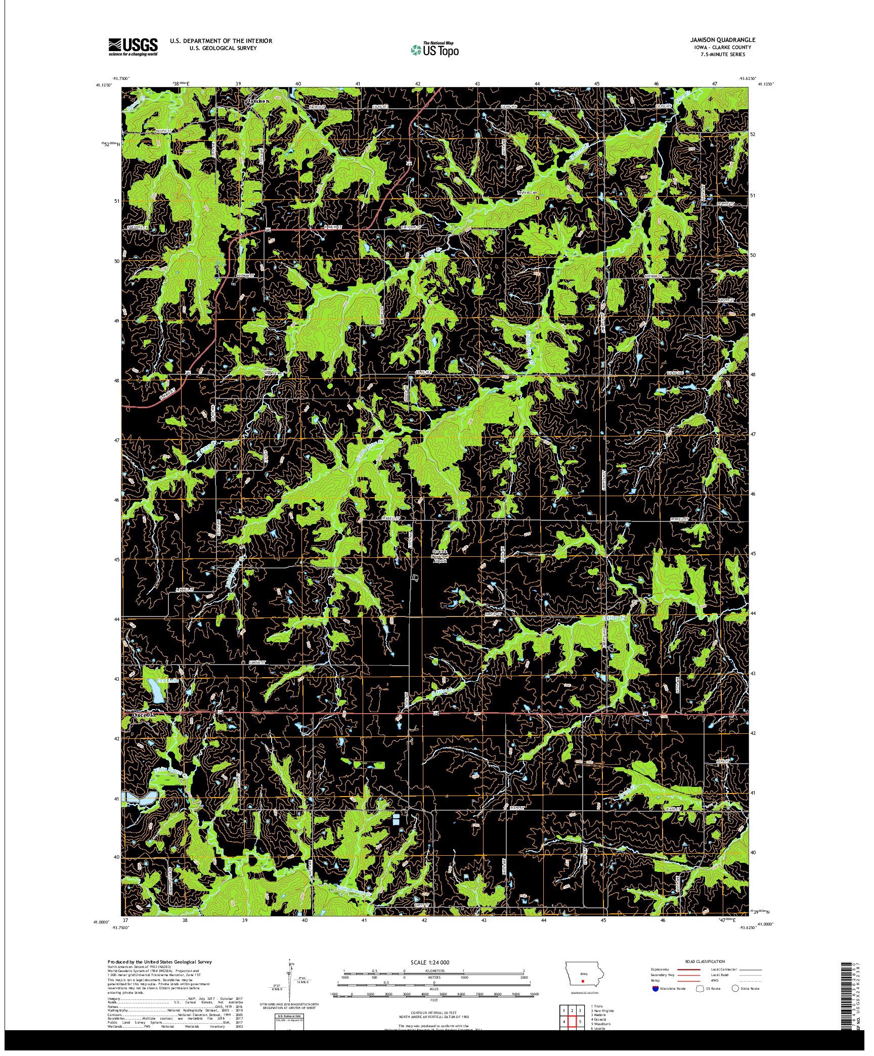 USGS US TOPO 7.5-MINUTE MAP FOR JAMISON, IA 2018