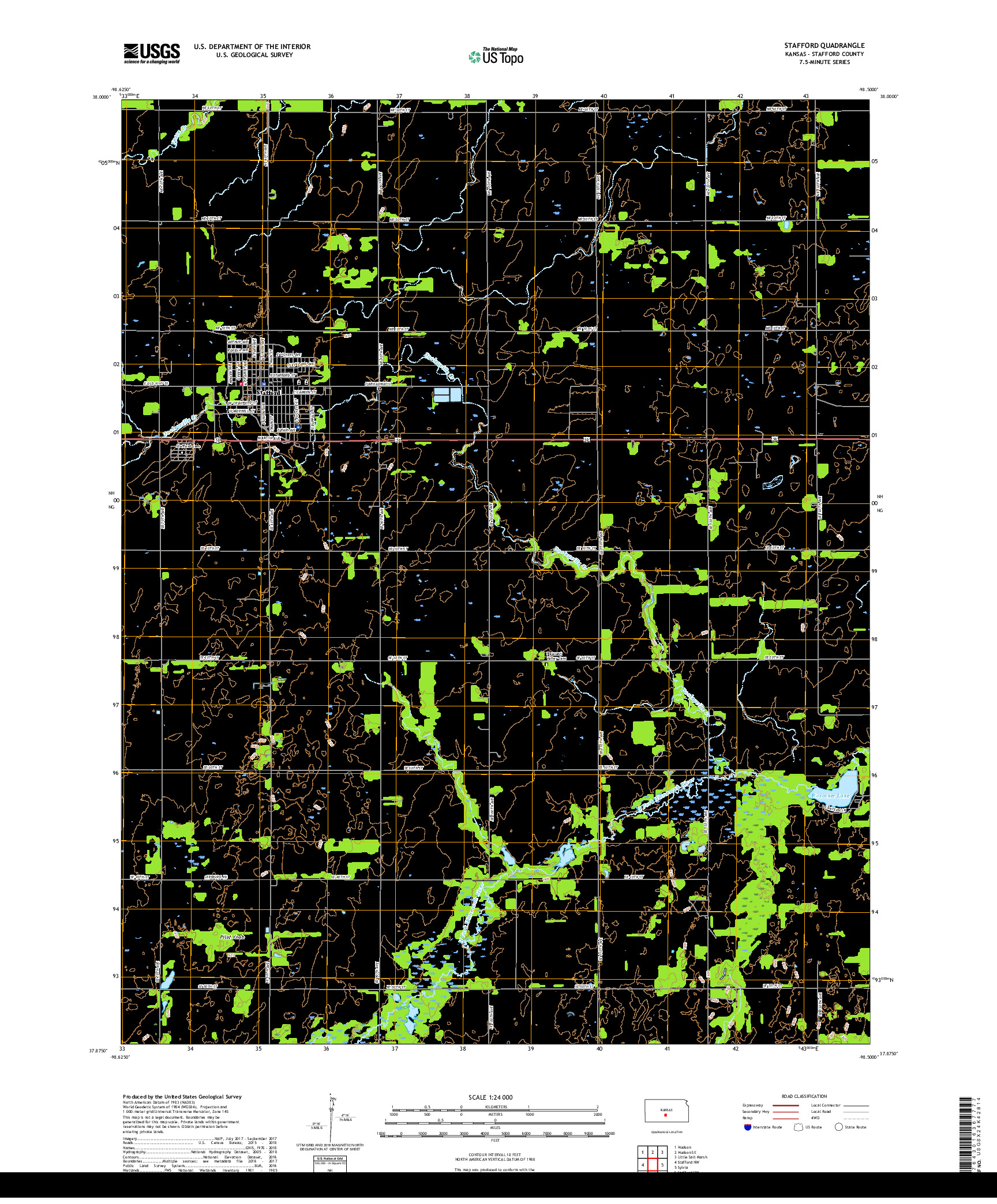 USGS US TOPO 7.5-MINUTE MAP FOR STAFFORD, KS 2018