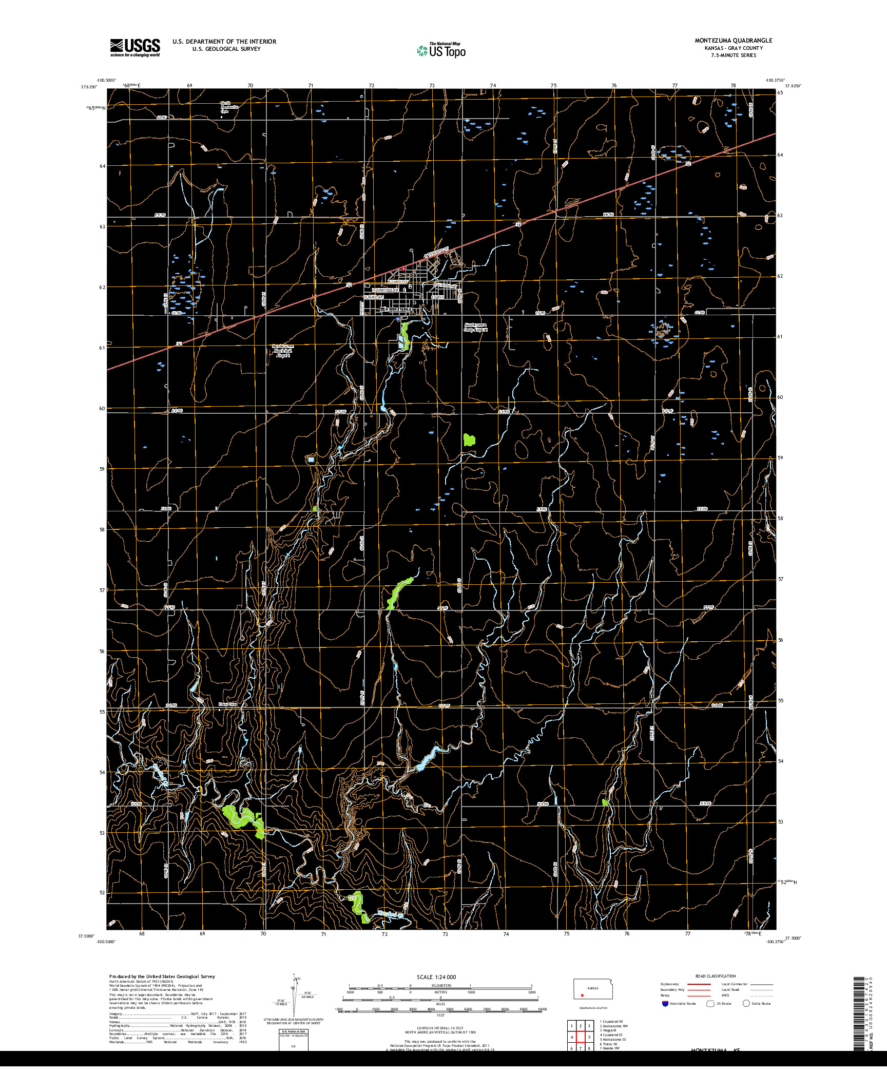 USGS US TOPO 7.5-MINUTE MAP FOR MONTEZUMA, KS 2018
