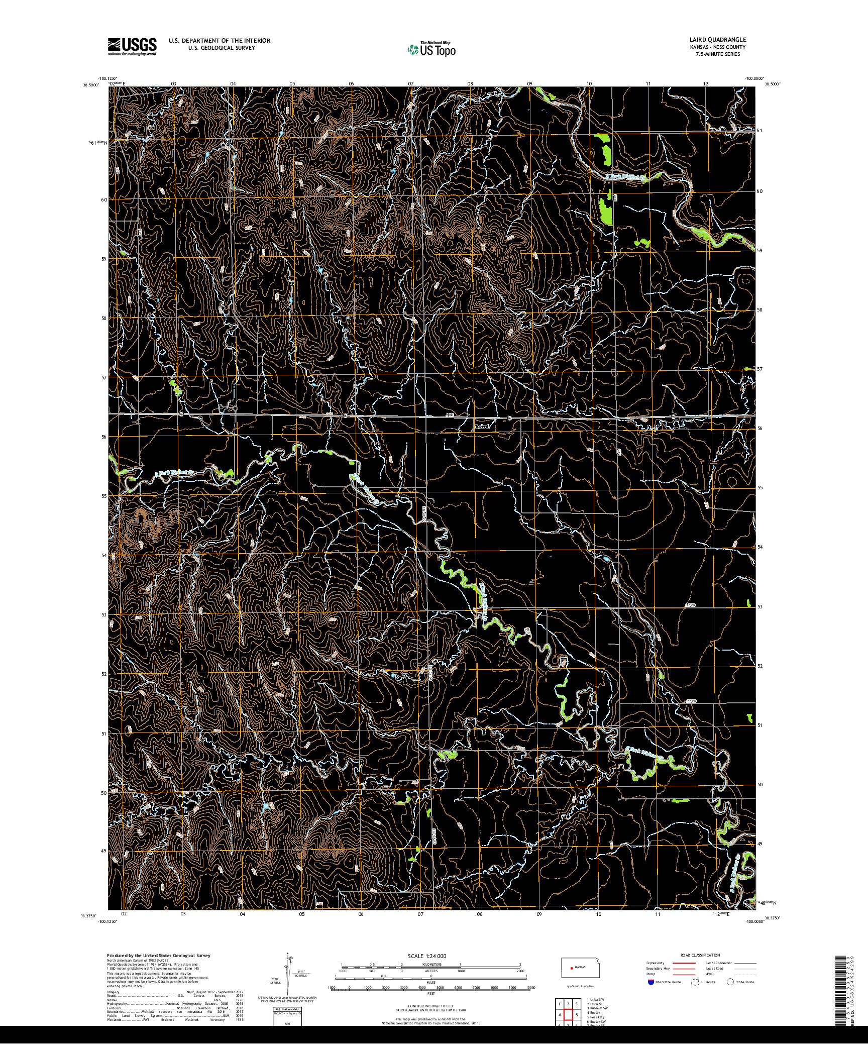 USGS US TOPO 7.5-MINUTE MAP FOR LAIRD, KS 2018