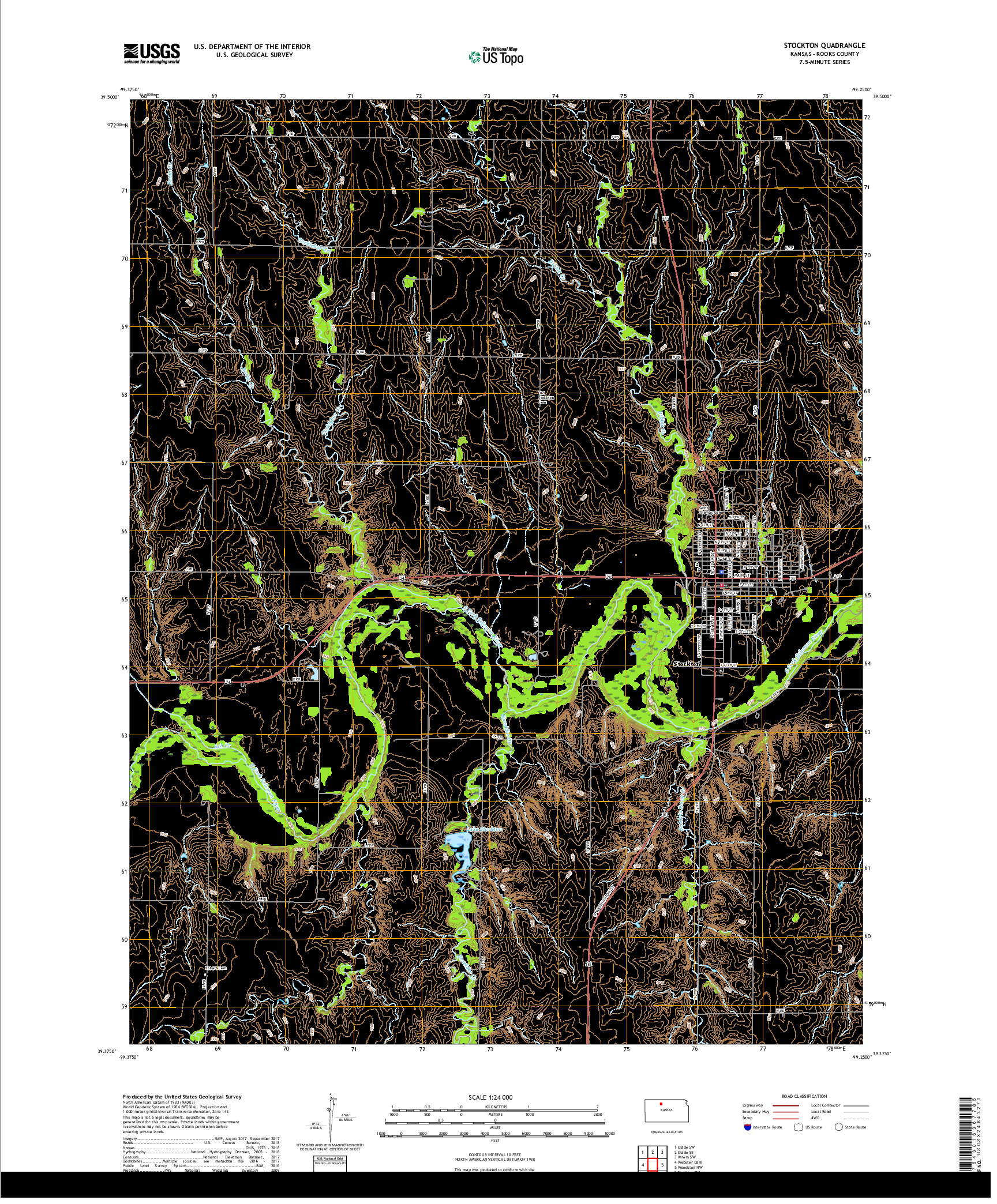 USGS US TOPO 7.5-MINUTE MAP FOR STOCKTON, KS 2018