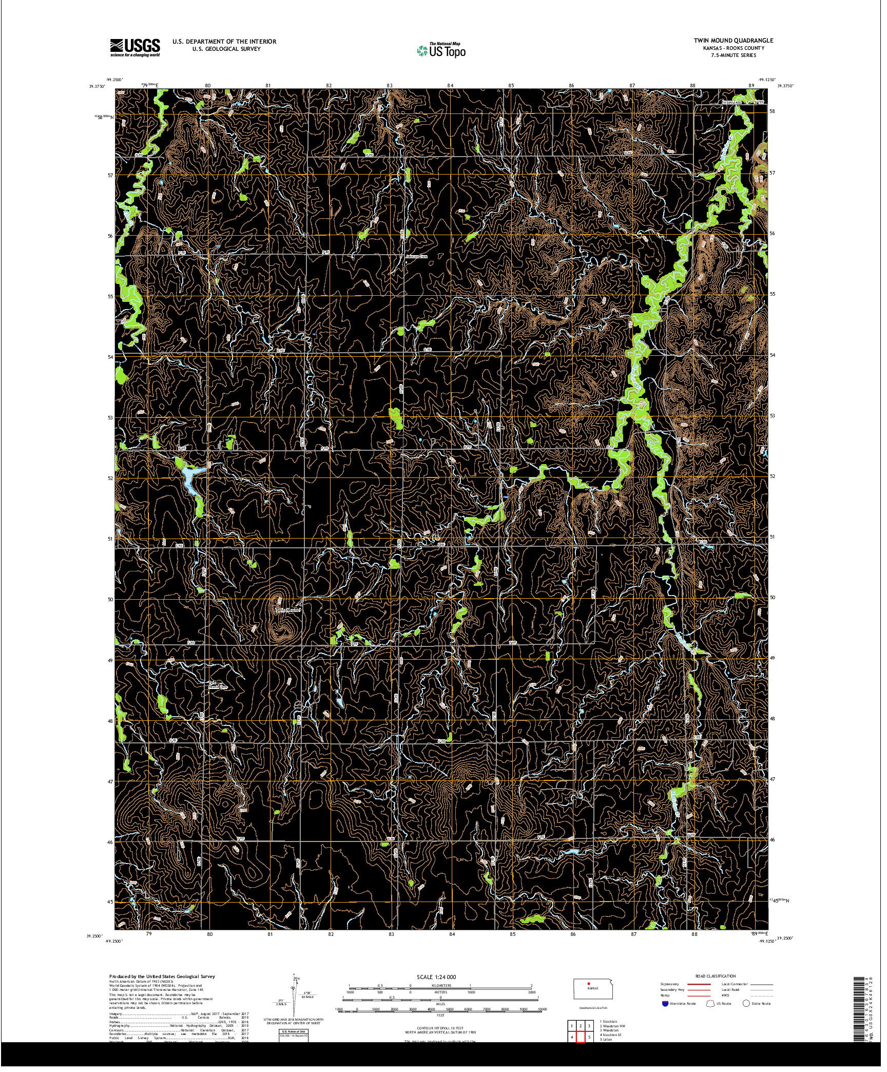 USGS US TOPO 7.5-MINUTE MAP FOR TWIN MOUND, KS 2018